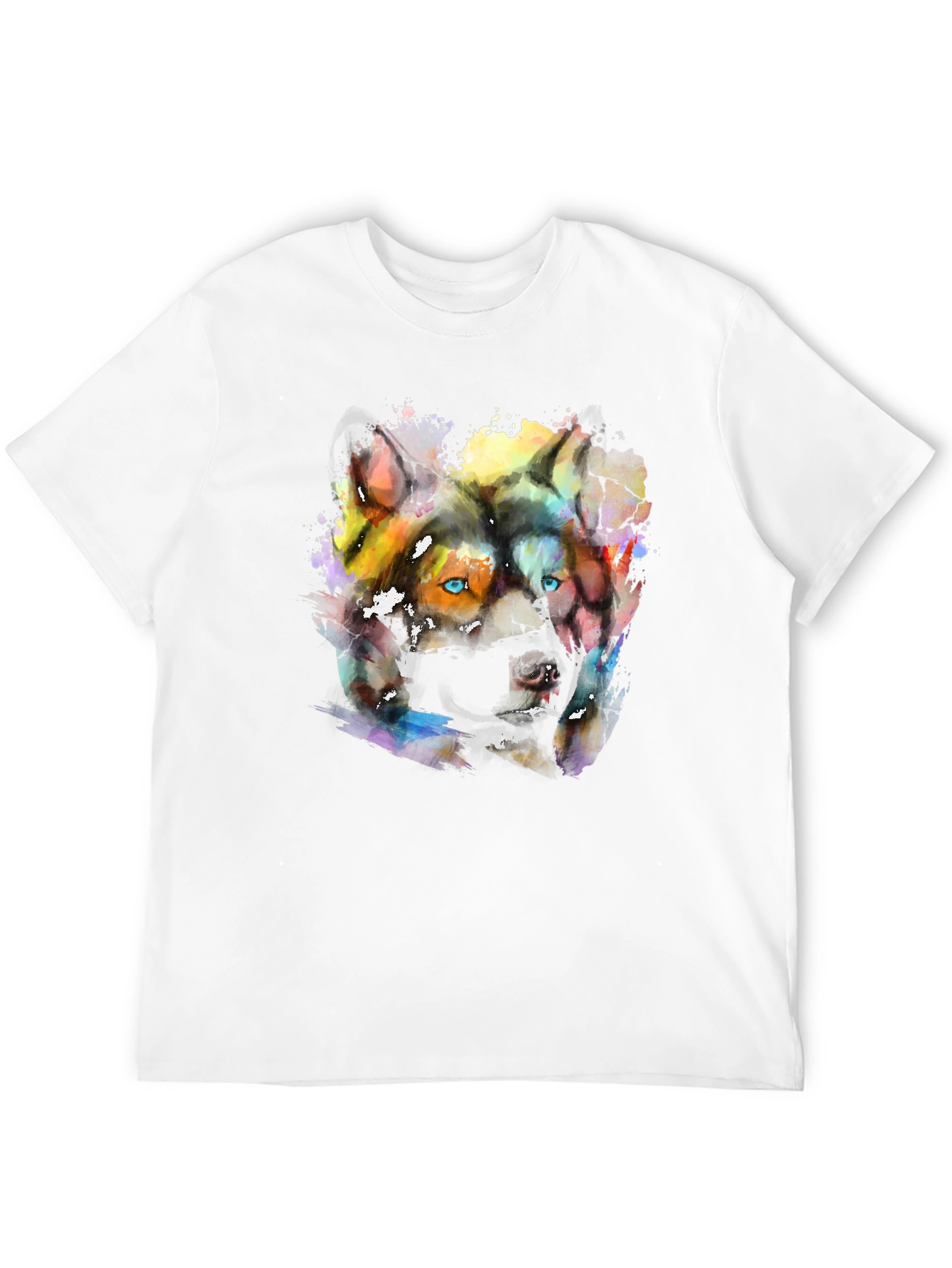 Black Abstract Wolf Graphic Print T-Shirt view 12