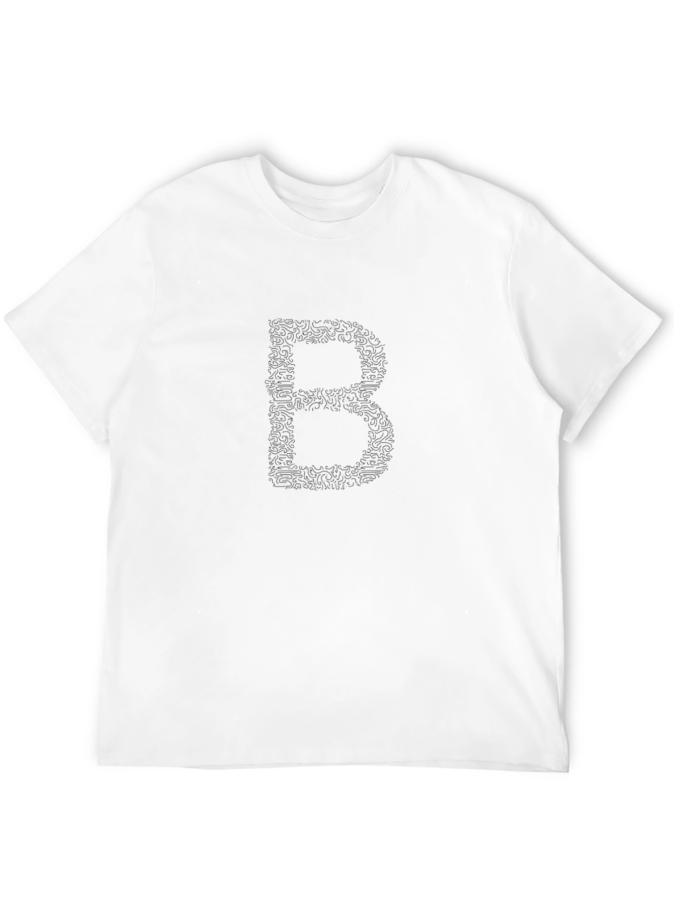 Black Men's Black Tee with "B" Design view 12