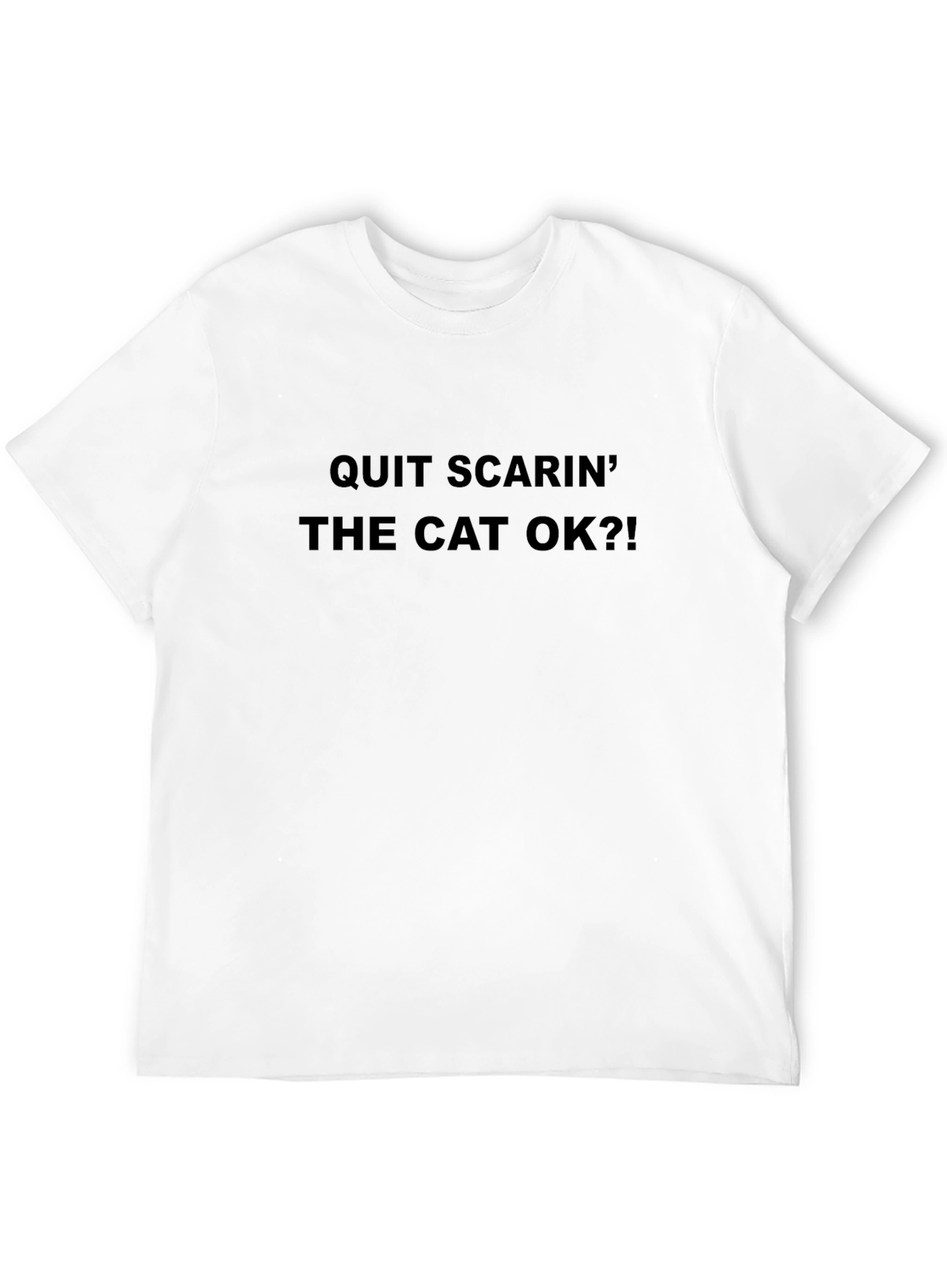 Black Quit Scarin' the Cat OK?! Novelty Graphic Tee view 12