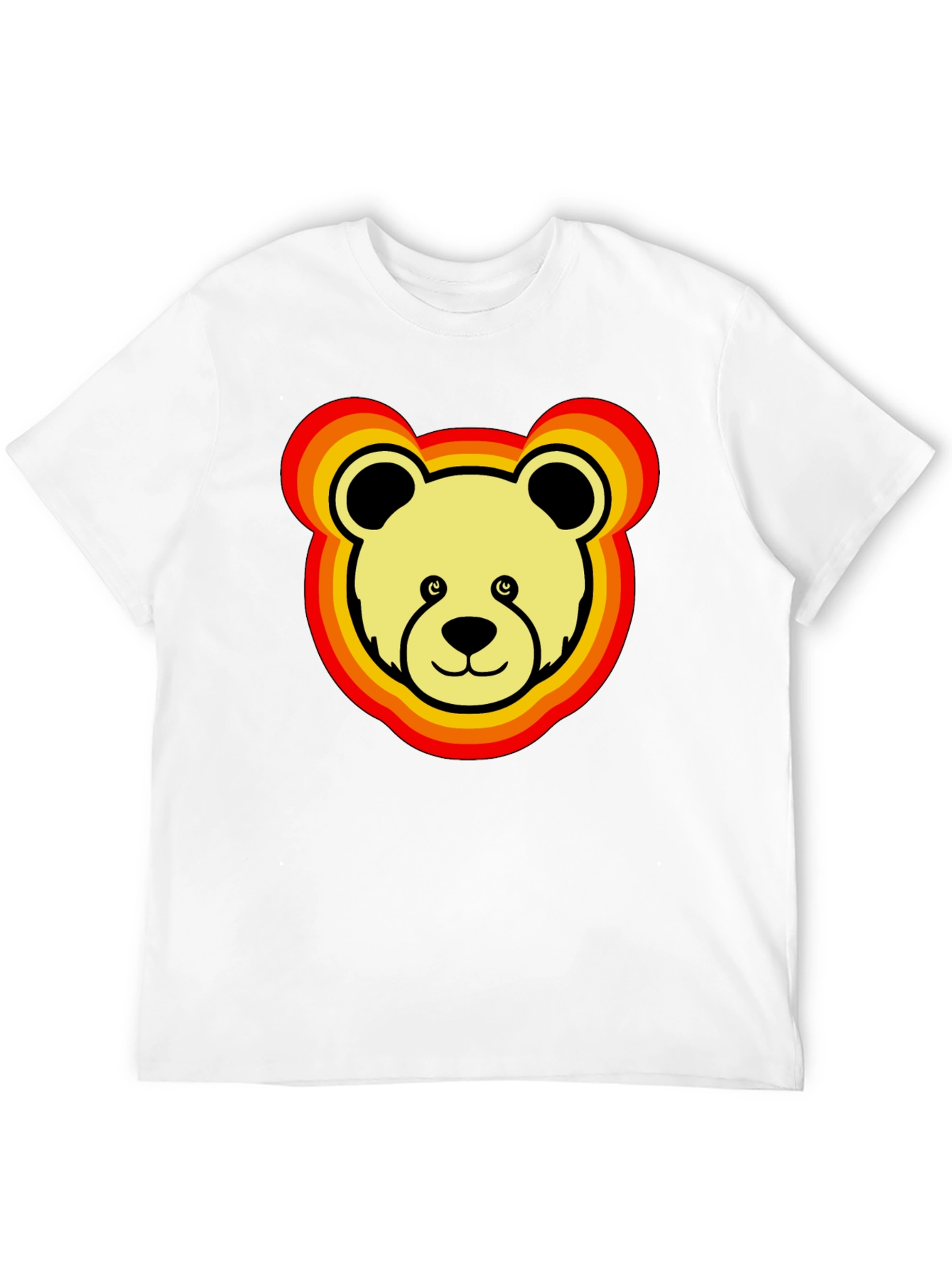 Black Retro Bear Graphic Tee - Black Cotton Blend view 12