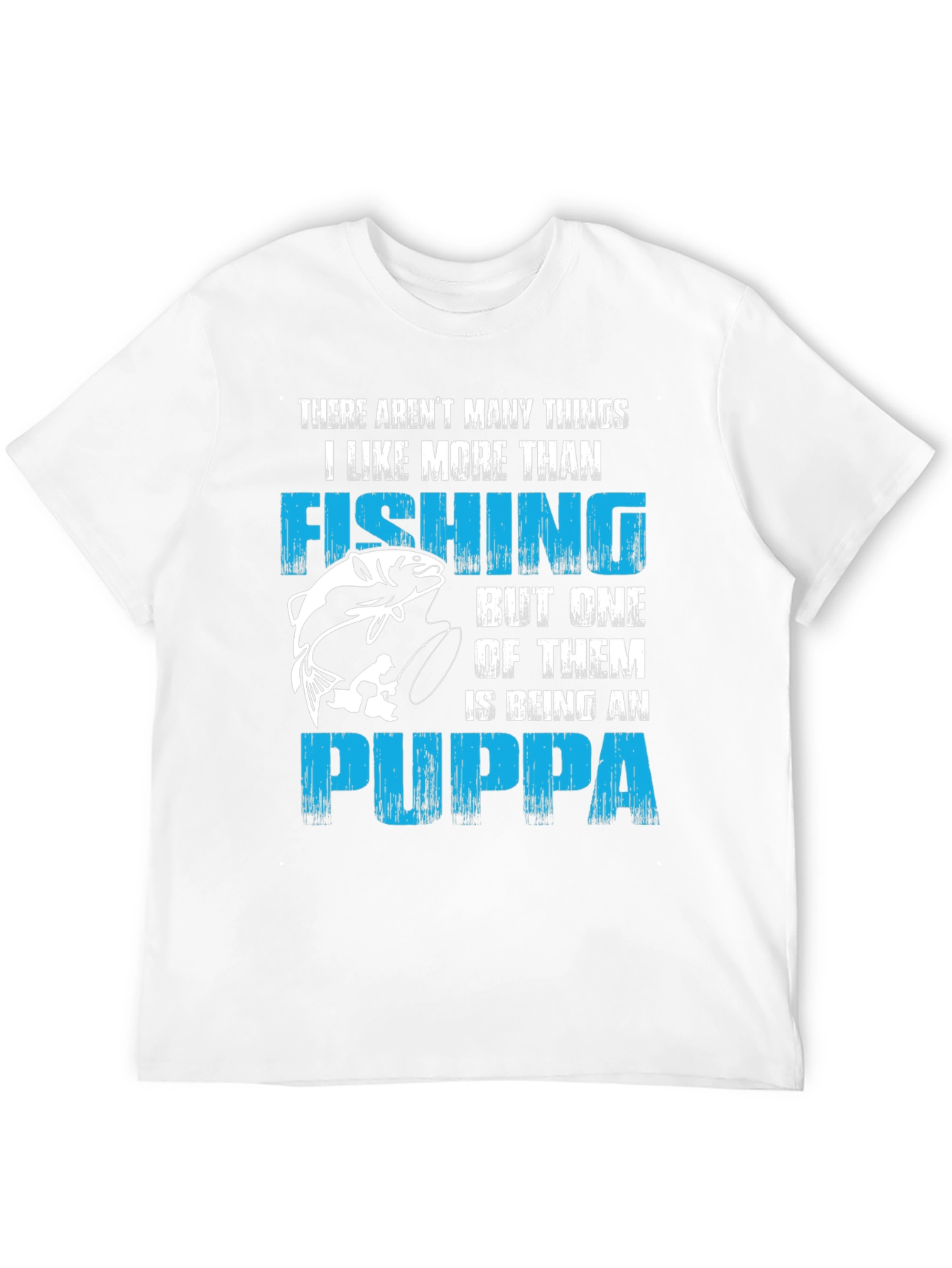 Black Fishing & Puppa T-Shirt - Gift for Fisherman Grandfather view 12
