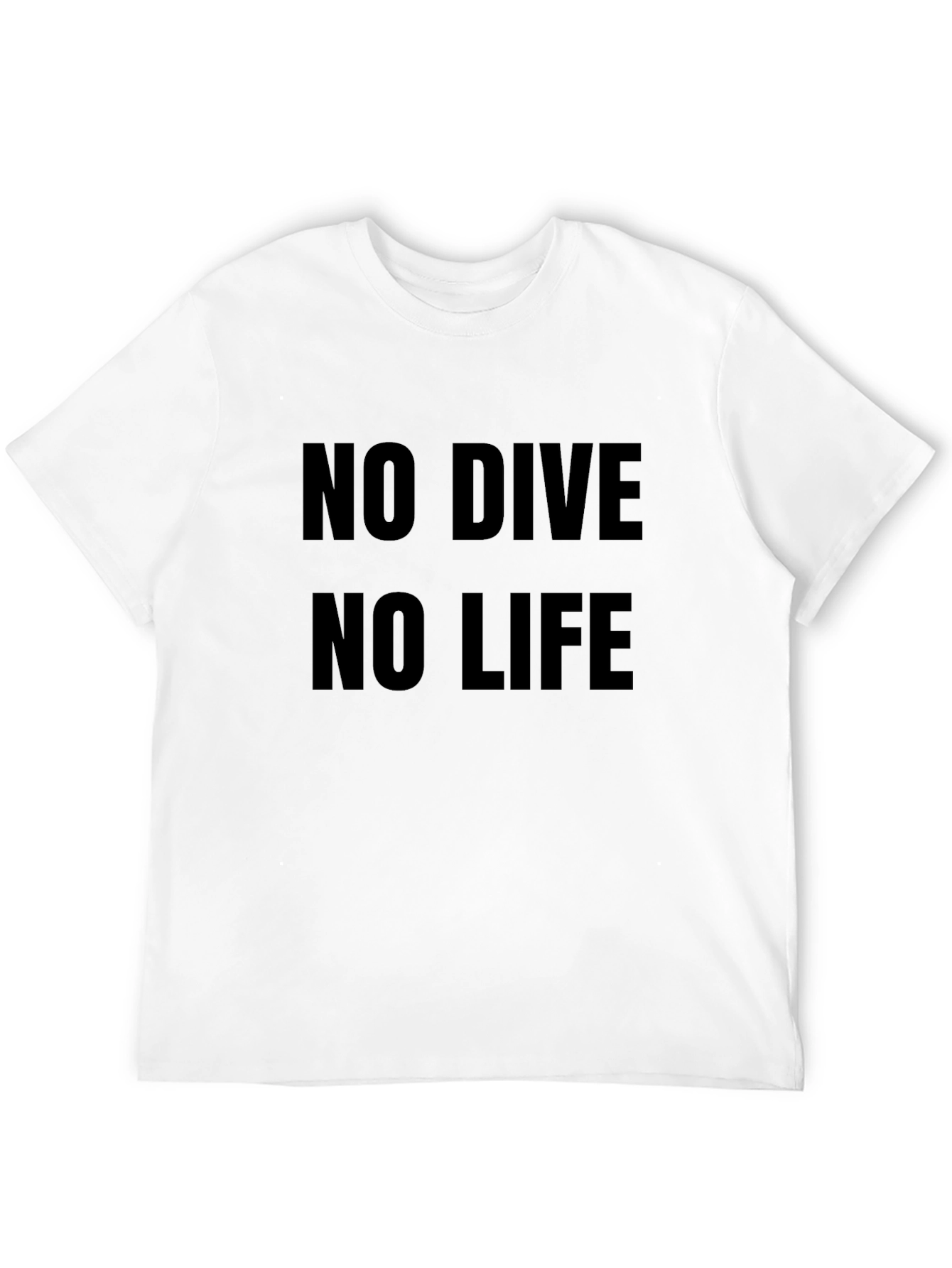 Black No Dive No Life Graphic Tee - Black Casual T-Shirt view 12