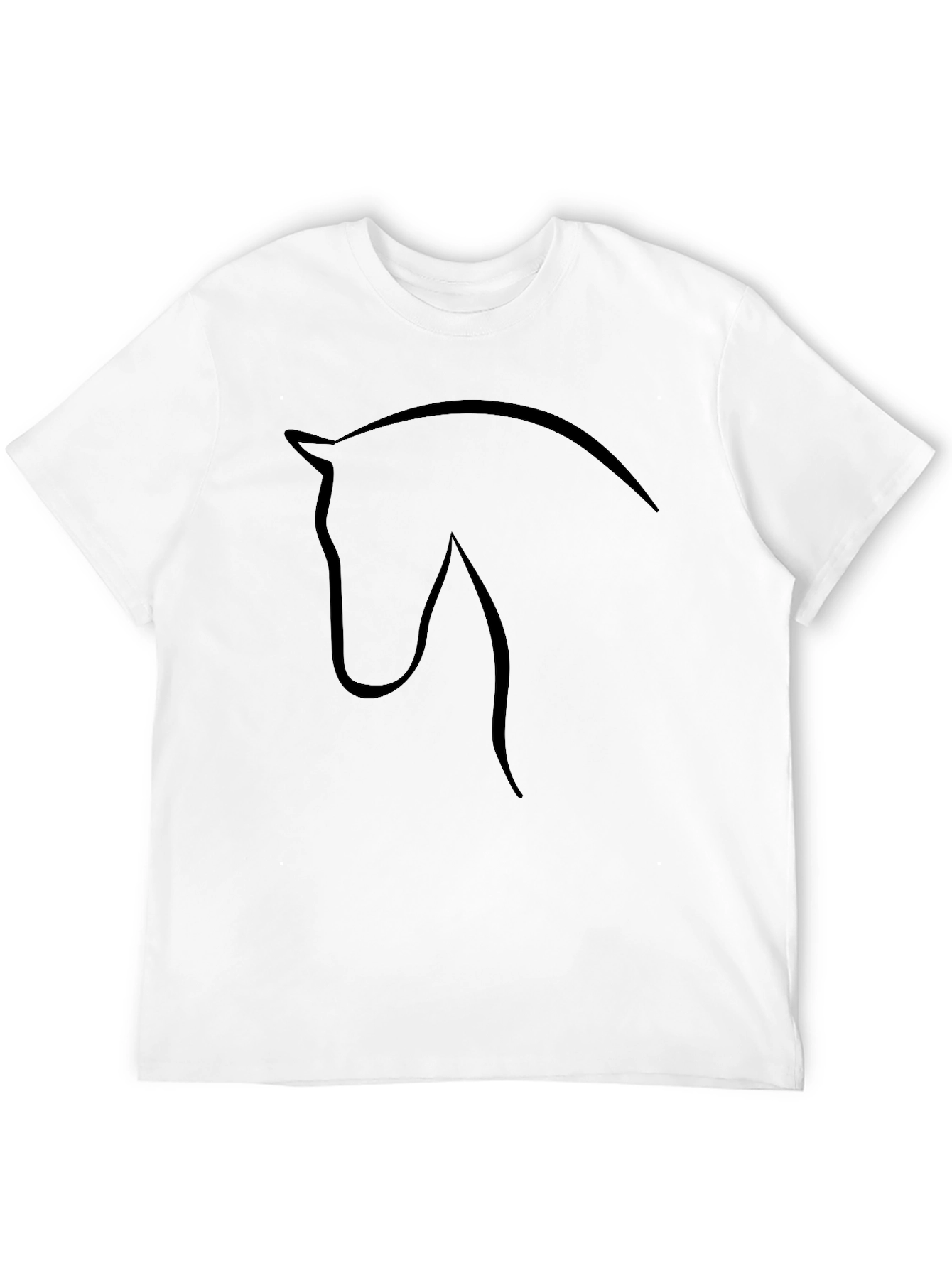 Black Horse Silhouette Graphic Tee - Black Cotton T-Shirt view 12