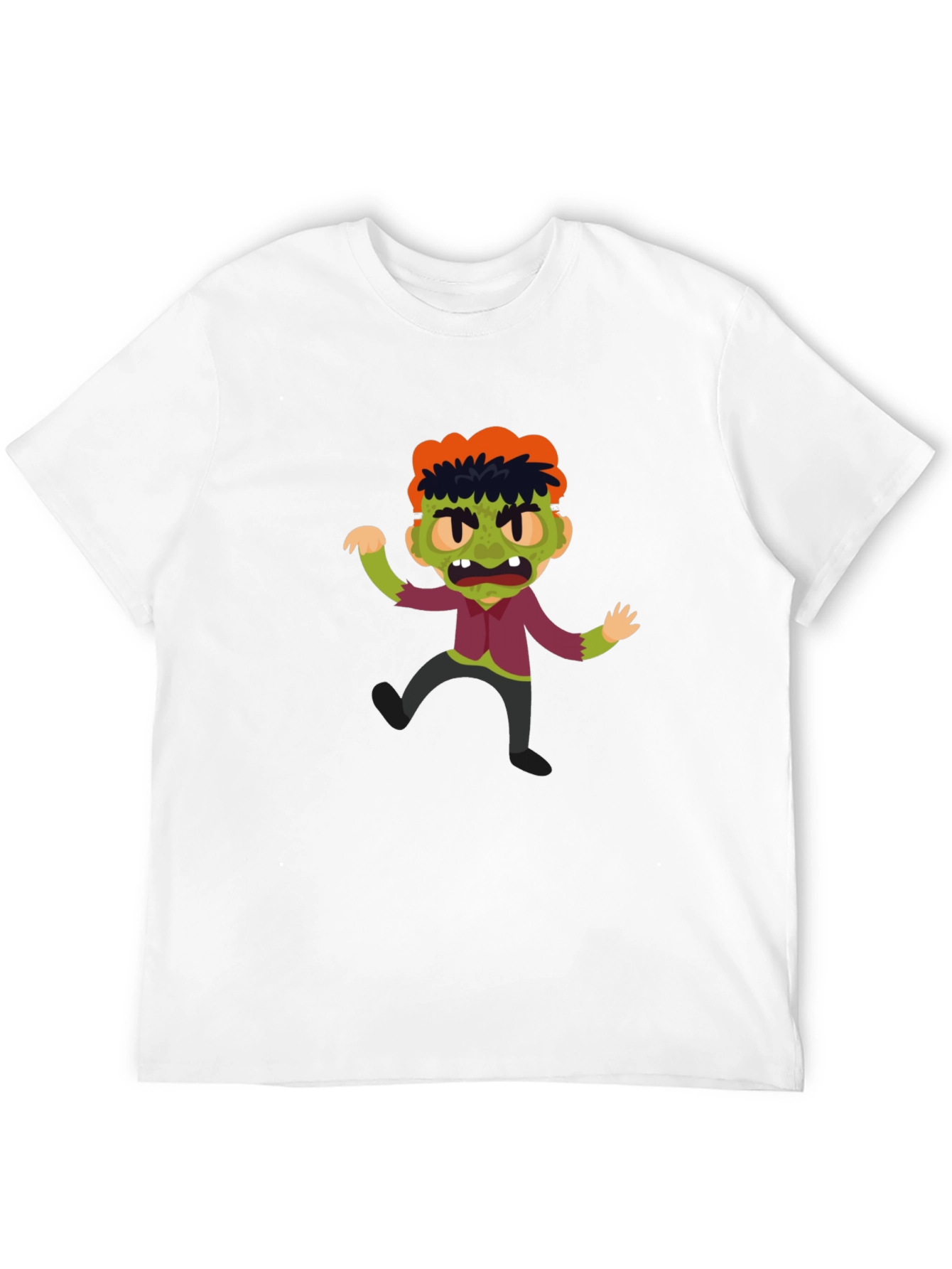 Black Zombie Cartoon Graphic T-Shirt view 12
