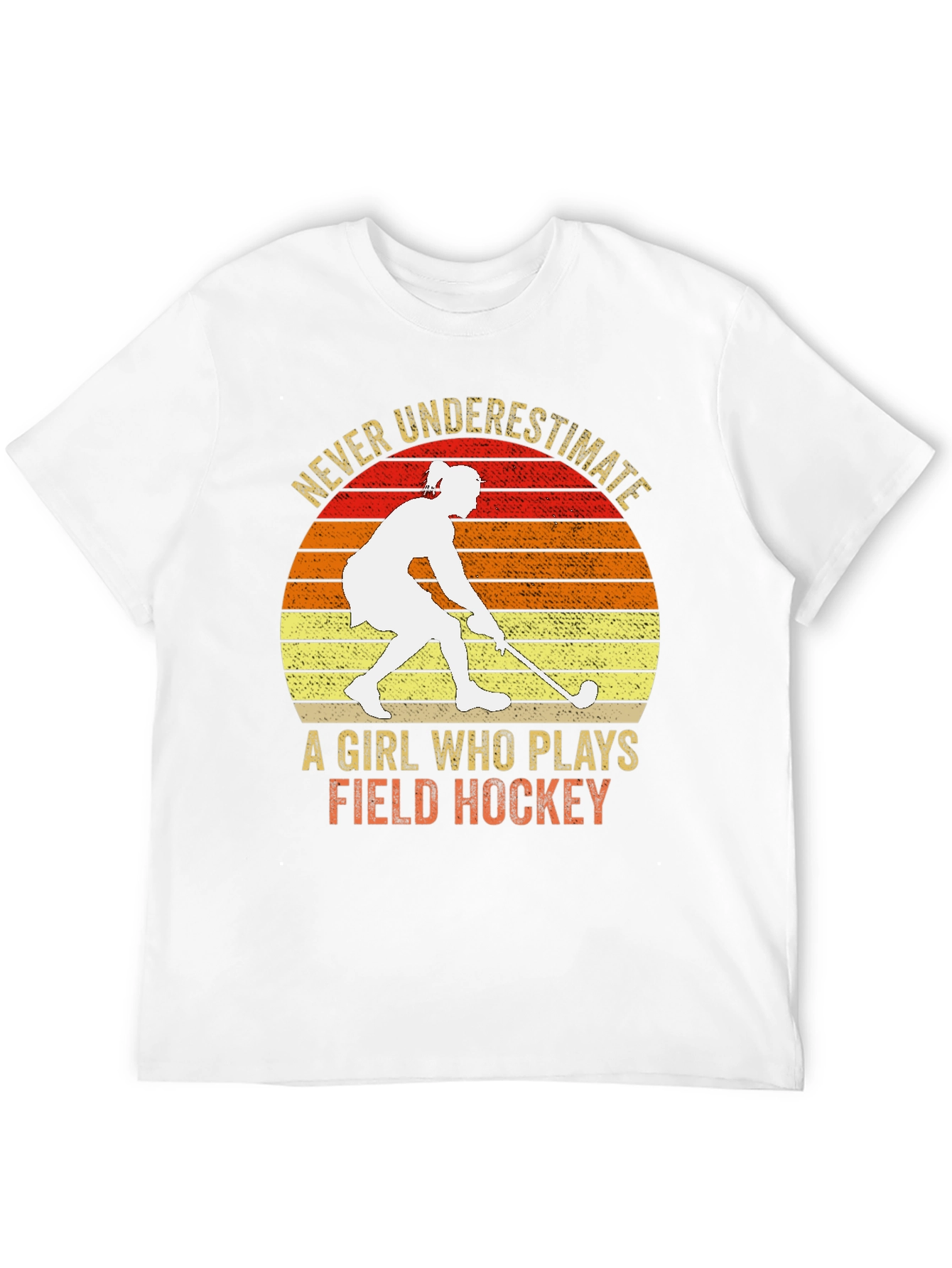 Black Never Underestimate Field Hockey T-Shirt view 12