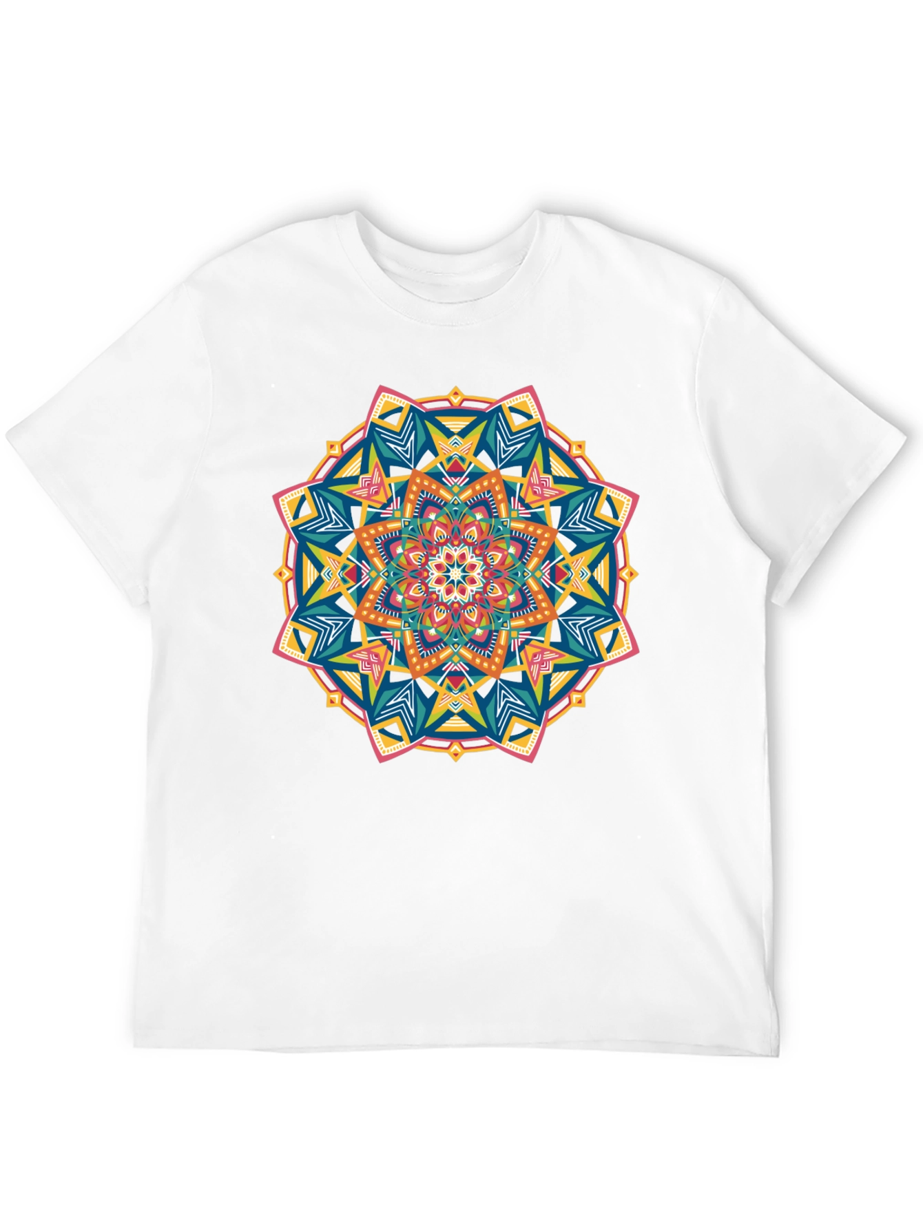 Black Vibrant Mandala Graphic Black T-Shirt view 12