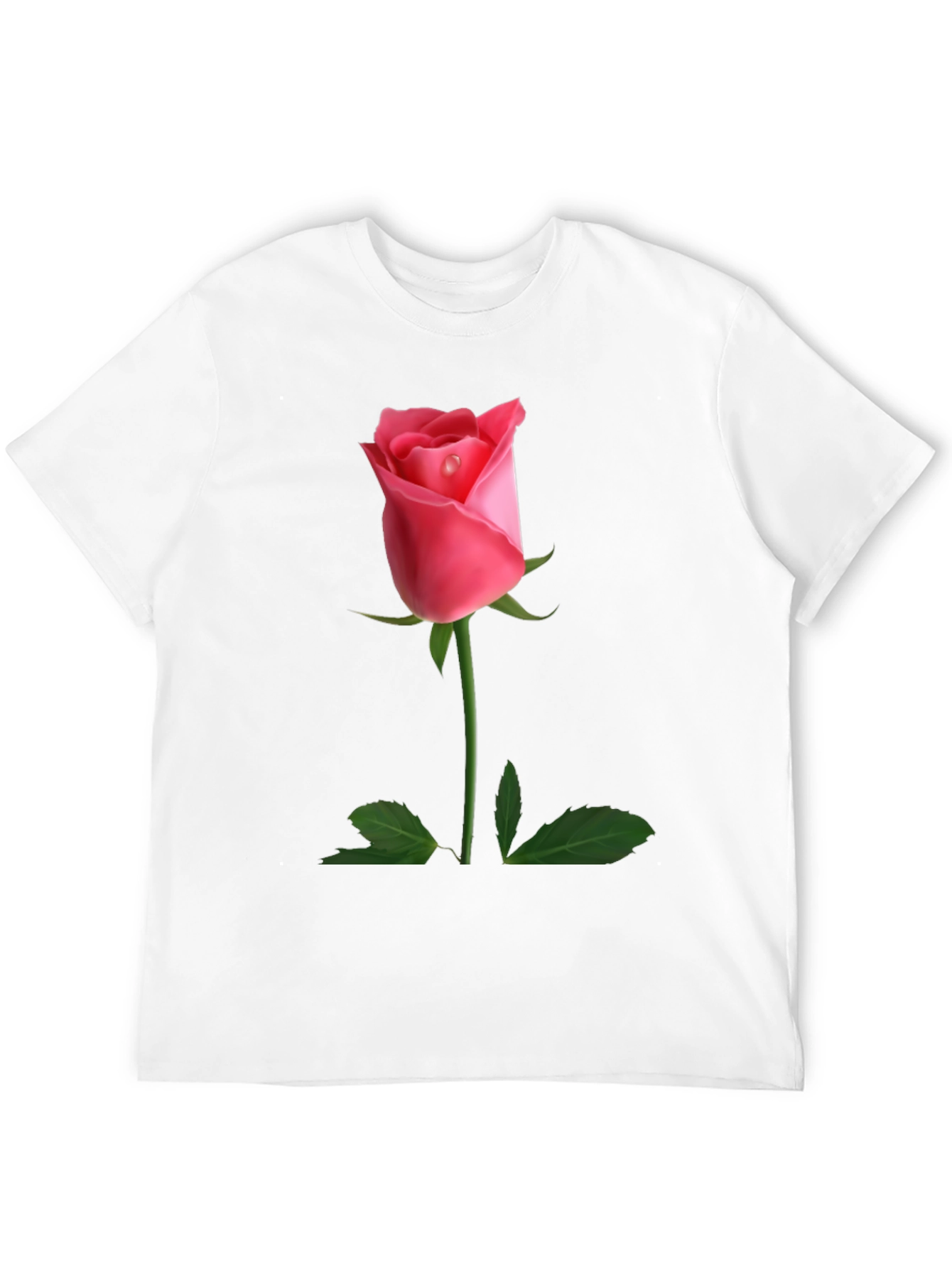 Black Rose Graphic Tee - Classic Black Cotton Blend view 12