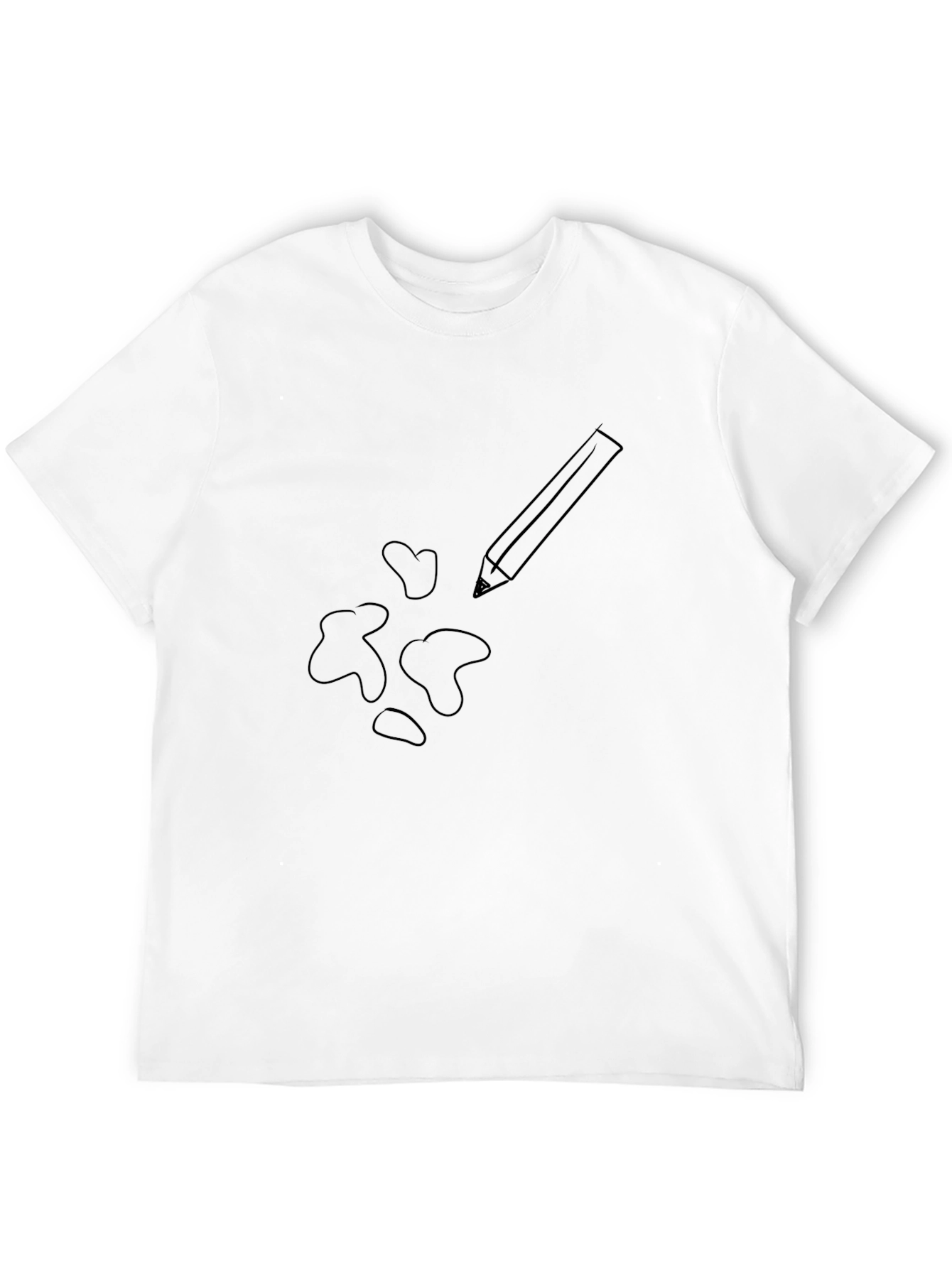 Black Pencil Sketch Tee - Black Casual T-Shirt view 12