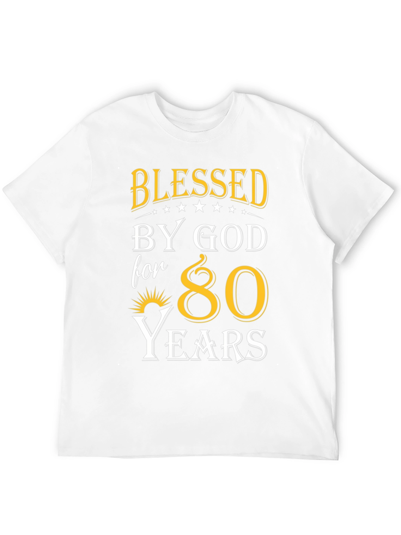 Black Blessed by God 80 Years T-Shirt view 12