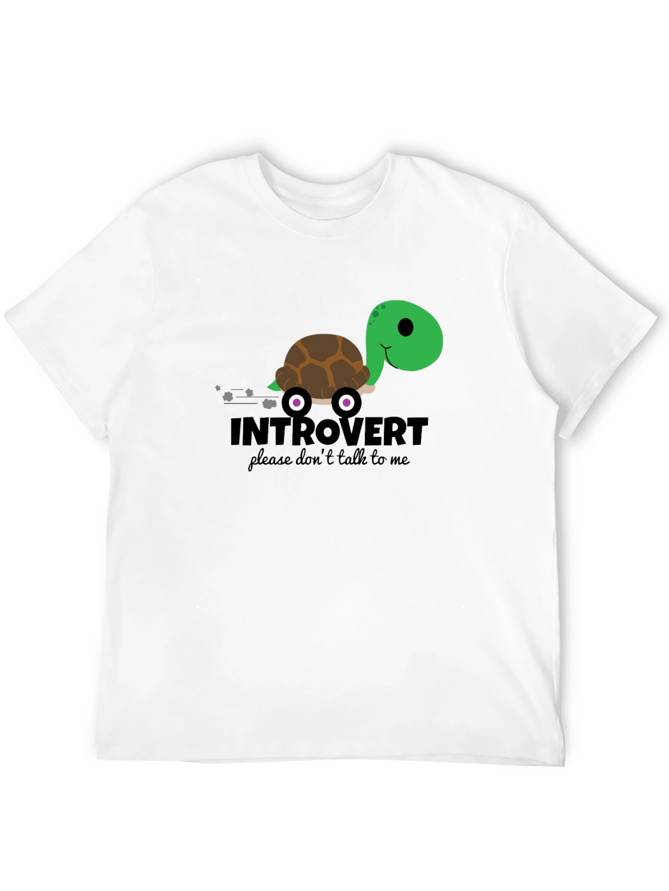 Black Introvert Turtle T-Shirt - Funny Graphic Tee view 12