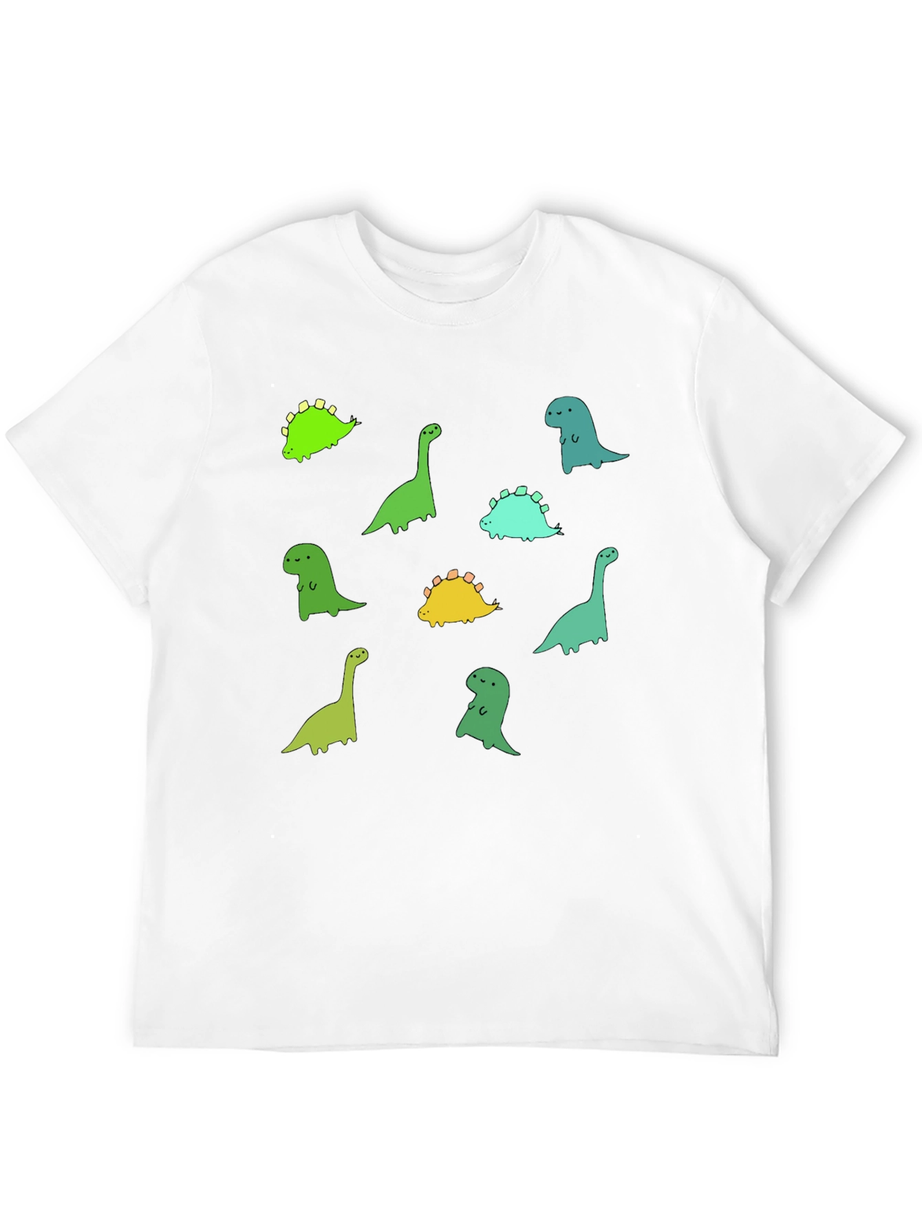 Black Cute Dinosaur Print Black T-Shirt view 12