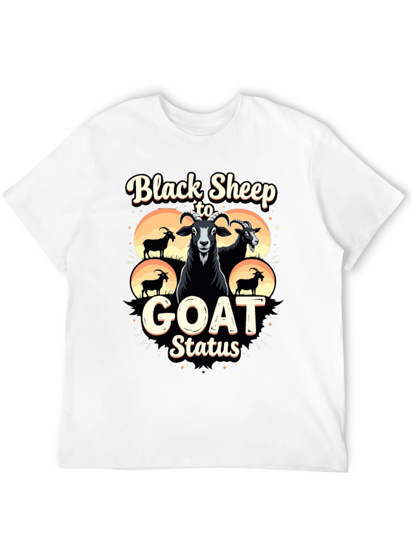 Black Black Sheep to Goat Status Graphic Tee view 12