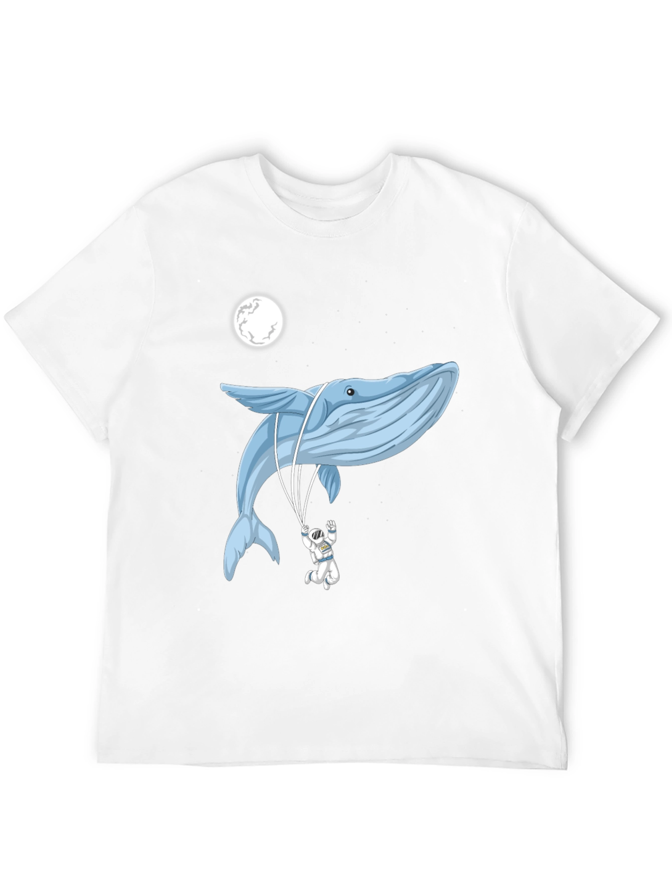 Black Whimsical Whale & Astronaut Graphic Tee view 12