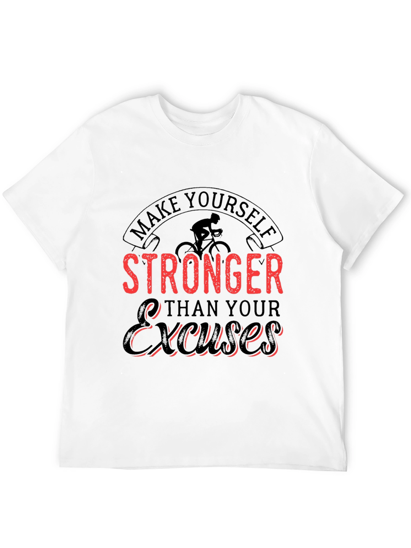 Motivational Black T-Shirt - Stronger Than Excuses - 12
