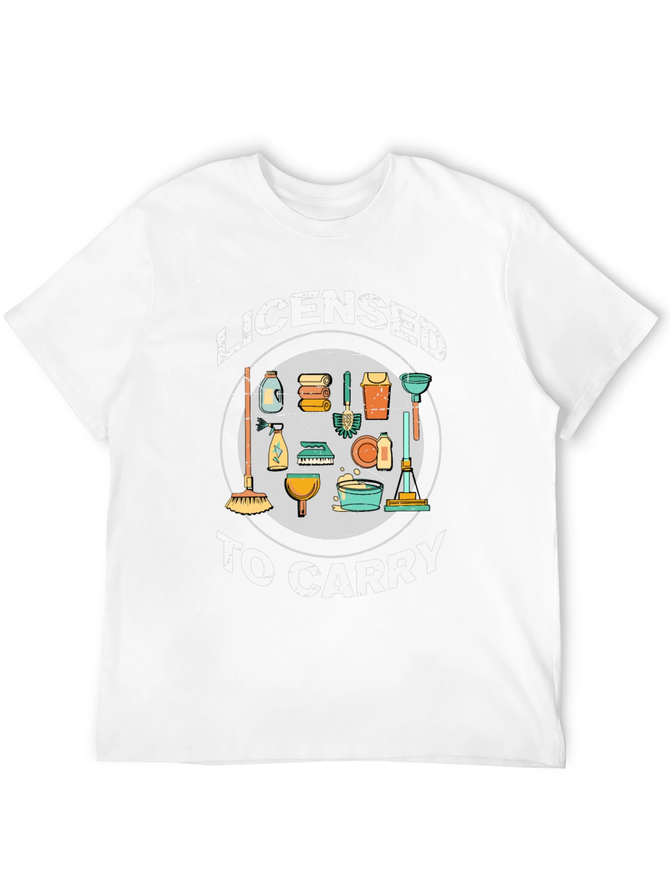 Black Licensed to Carry Cleaning Crew T-Shirt view 12