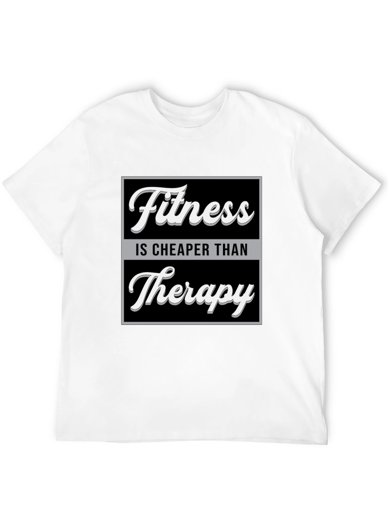 Black Fitness is Cheaper Than Therapy Graphic T-Shirt view 12