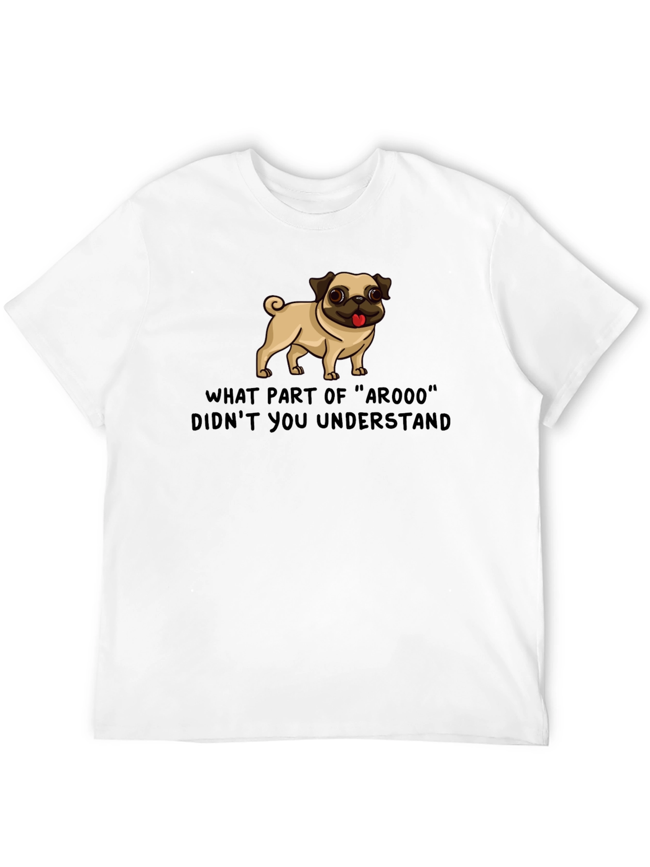 Black Funny Pug ArOOO T-Shirt - Dog Lover Tee view 12