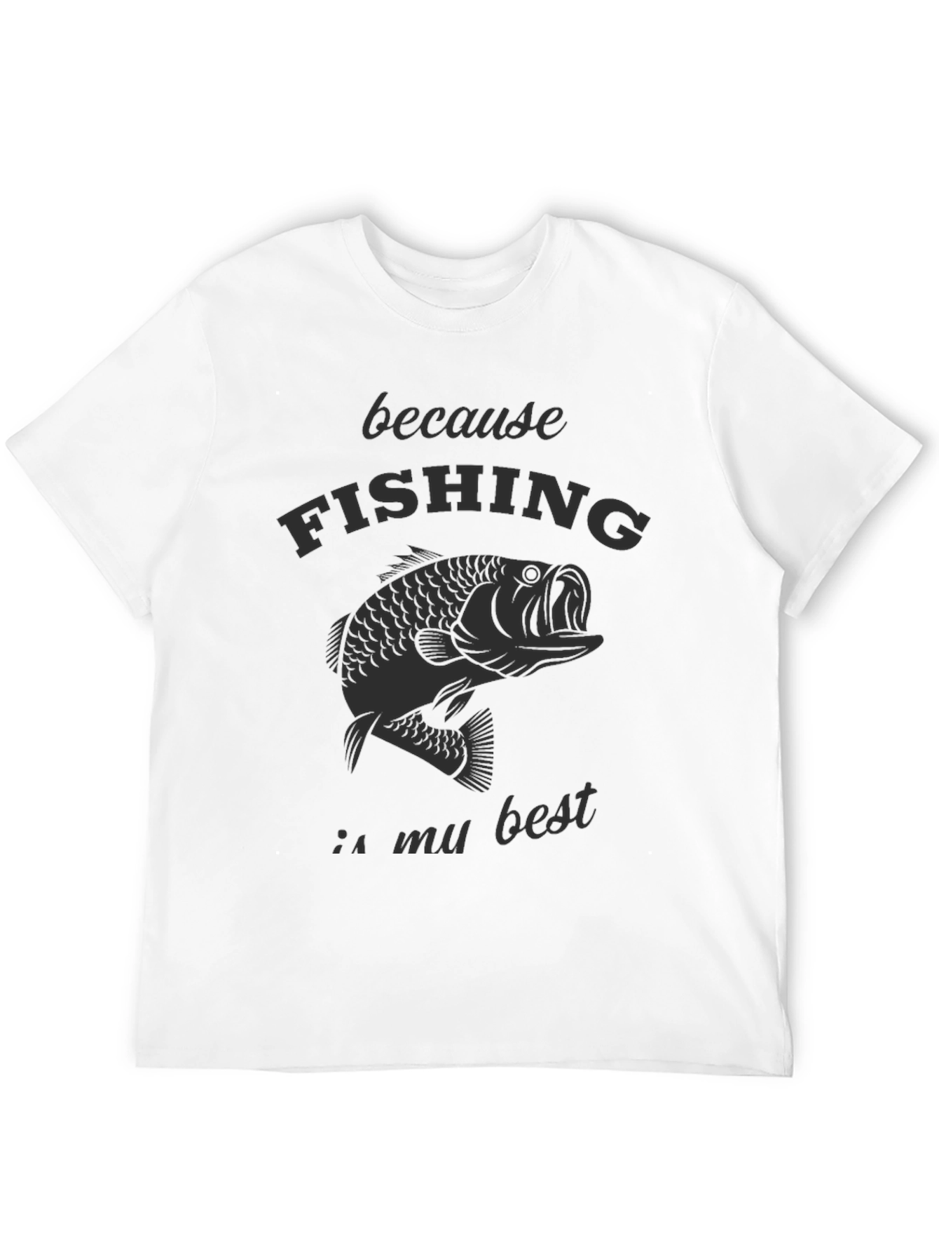 Black Fishing is My Best T-Shirt, Bass Graphic Tee, Men's Black Shirt view 12