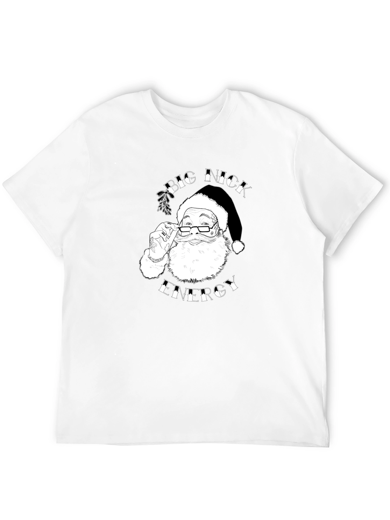 Black Big Nick Energy Santa T-Shirt - Christmas Humor Tee view 12