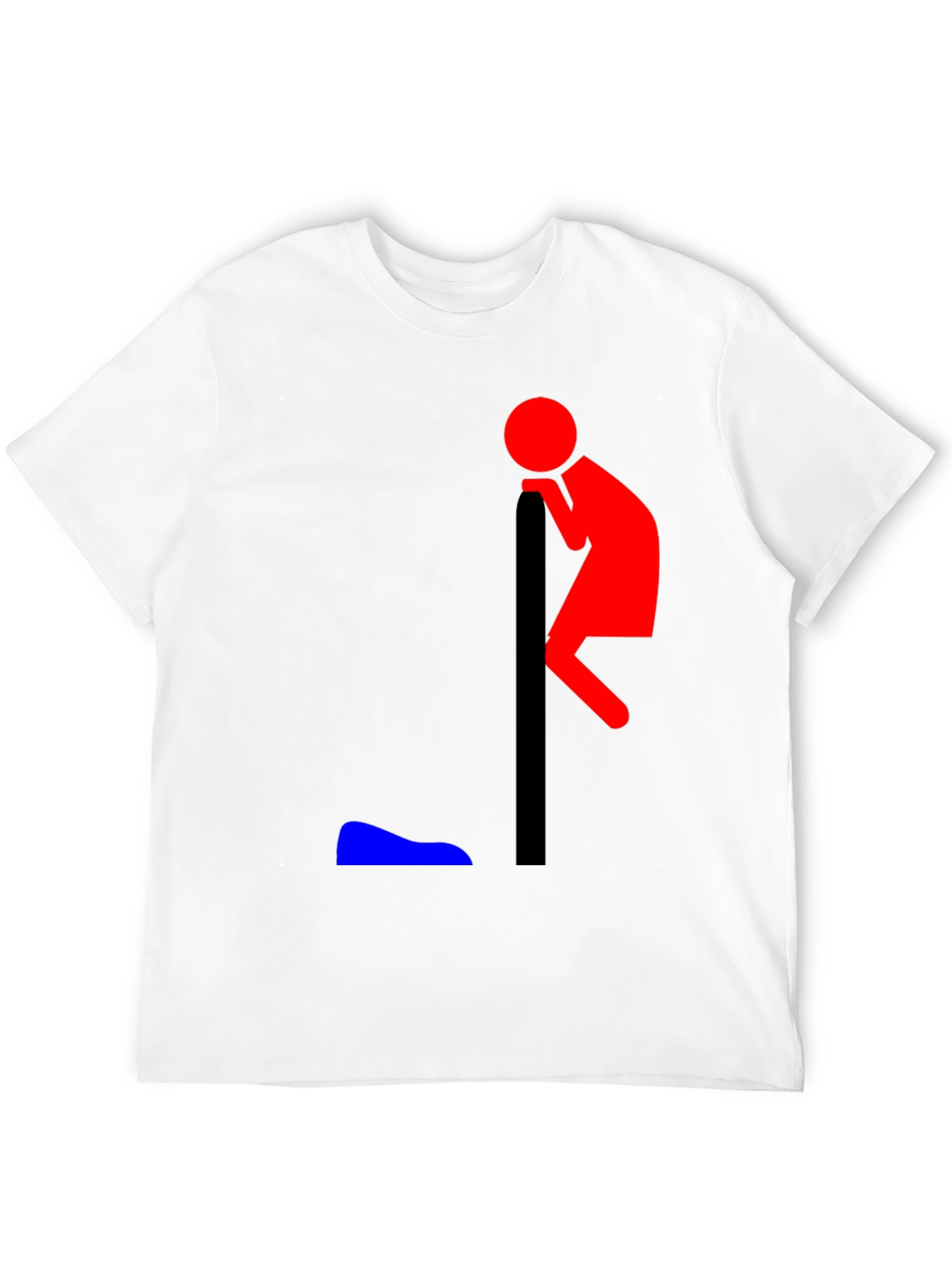 Black Funny Leaning Man Graphic T-Shirt view 12