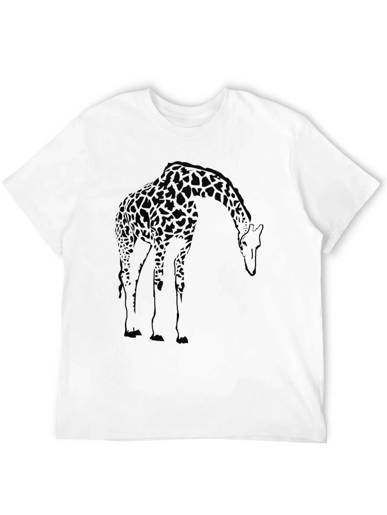 Black Giraffe Graphic Print Crew Neck T-Shirt view 12