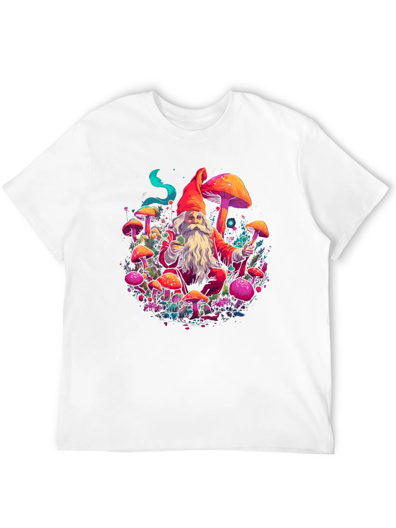 Black Mushroom Gnome Graphic Tee - Funky Design view 12