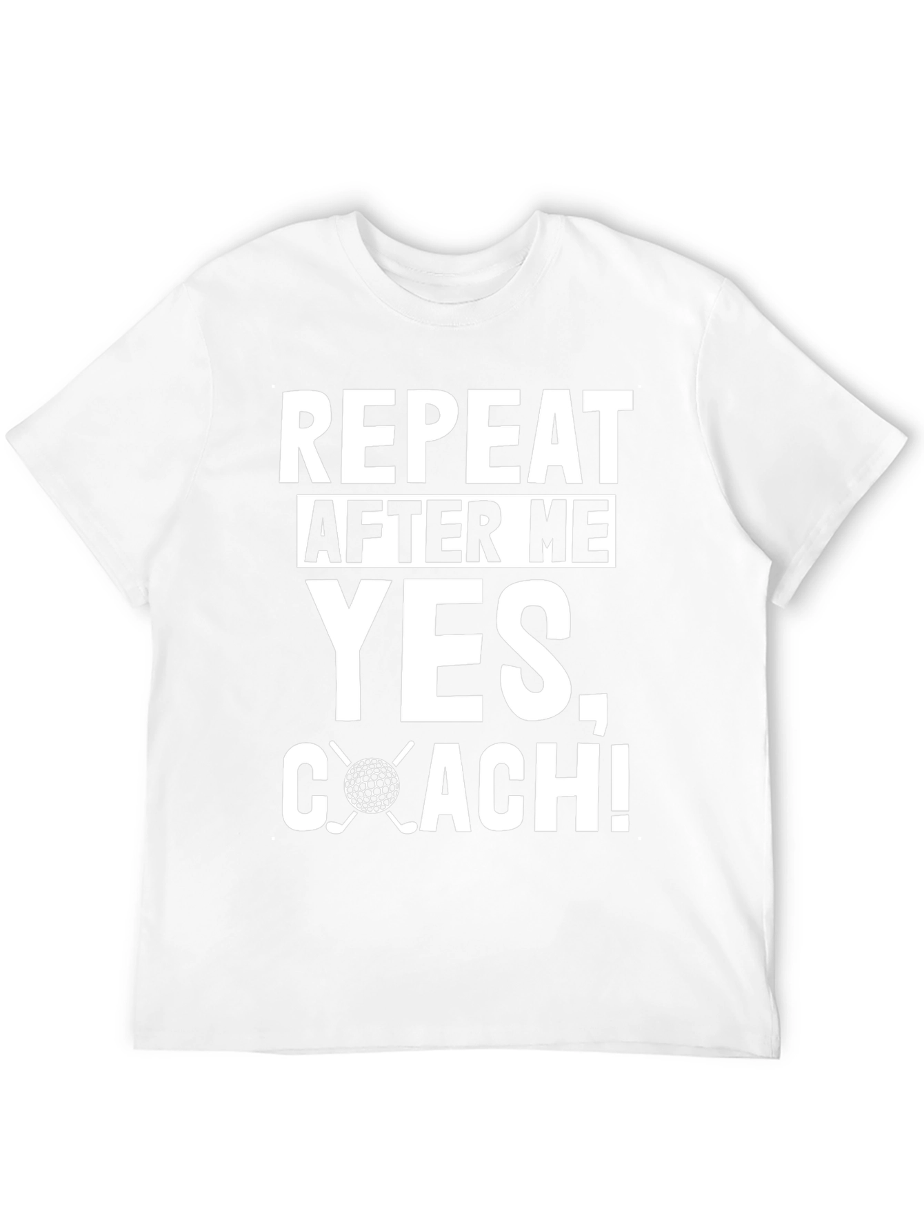 Black Repeat After Me Yes, Coach! Golf T-Shirt view 12