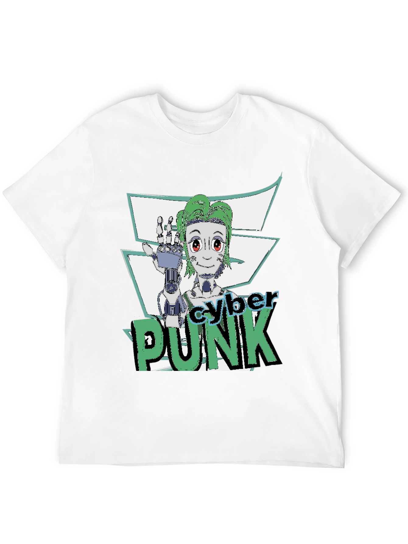 Black Cyberpunk Graphic Tee - Futuristic Style view 12