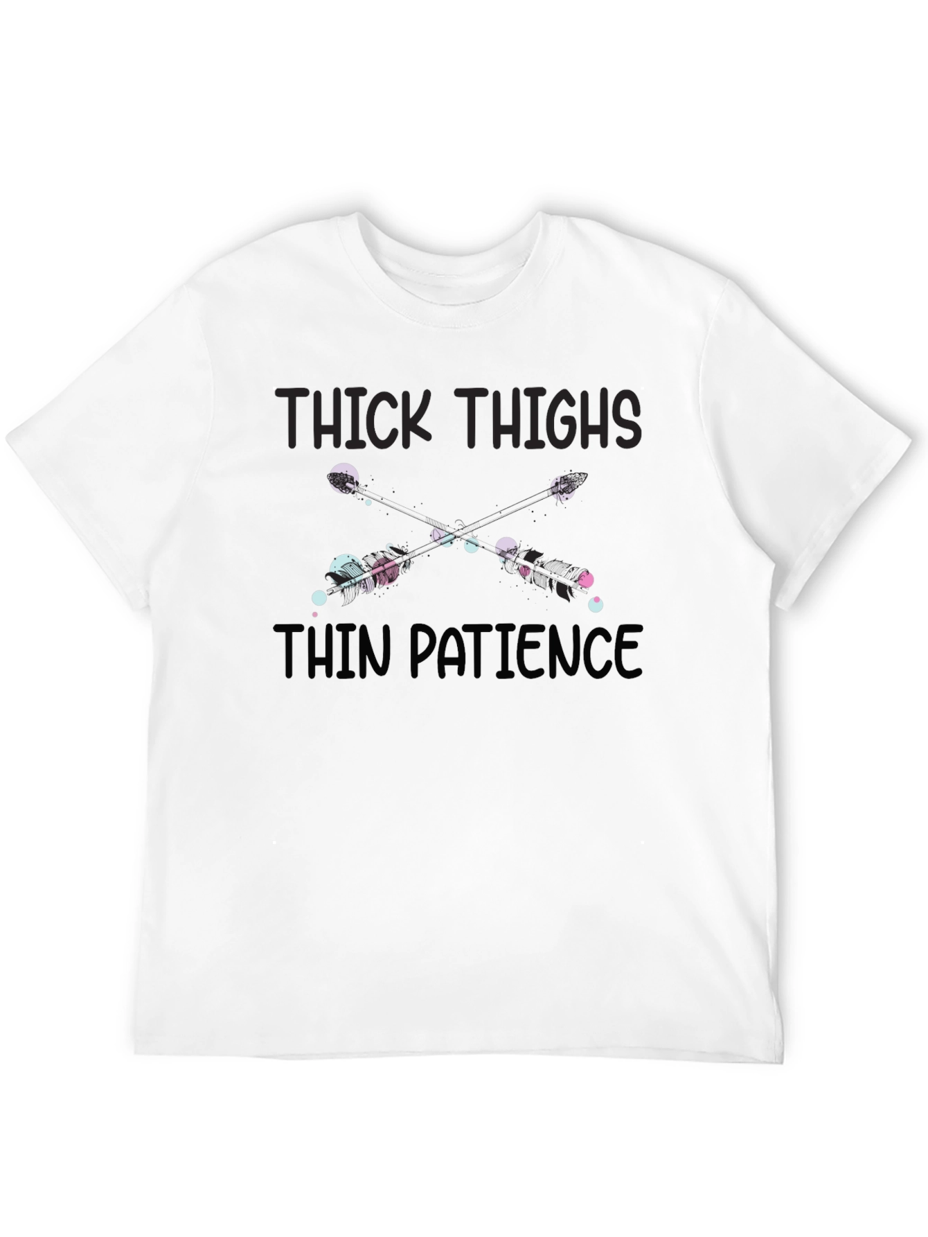 Black Thick Thighs Thin Patience Graphic T-Shirt view 12