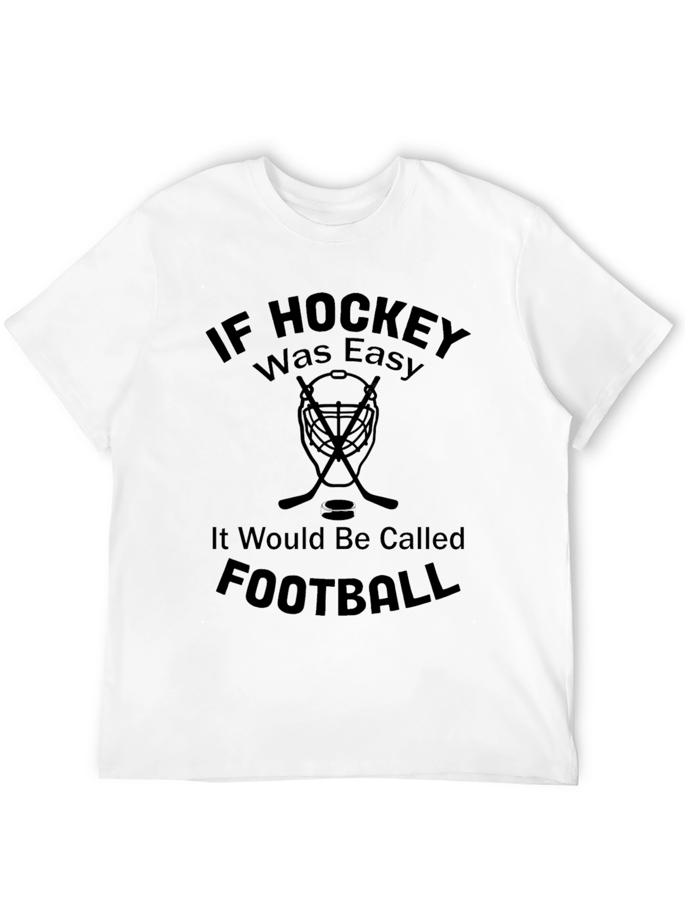 Black Hockey vs Football T-Shirt - Men's Black Graphic Tee view 12