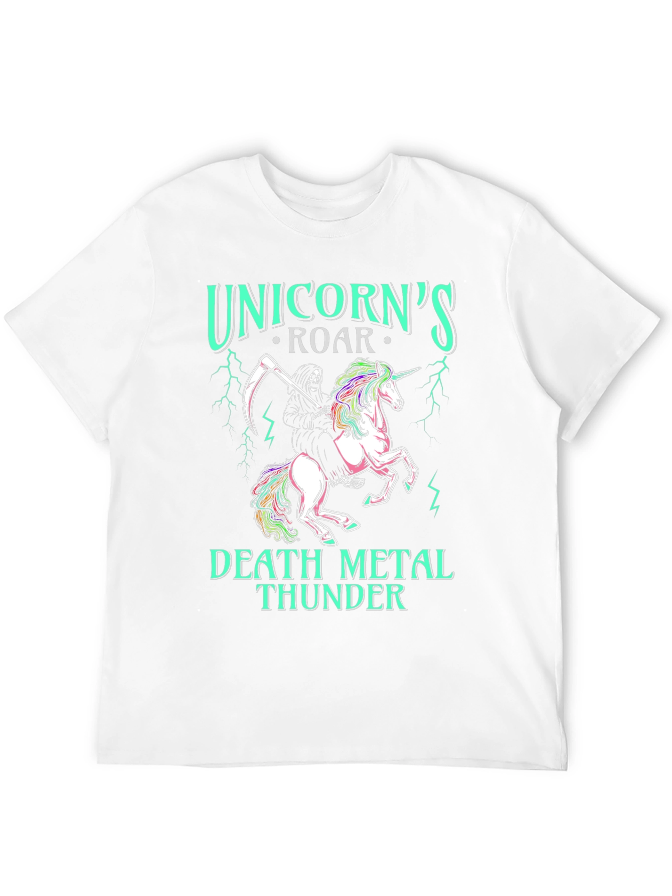 Black Unicorn's Roar Death Metal Thunder T-Shirt view 12