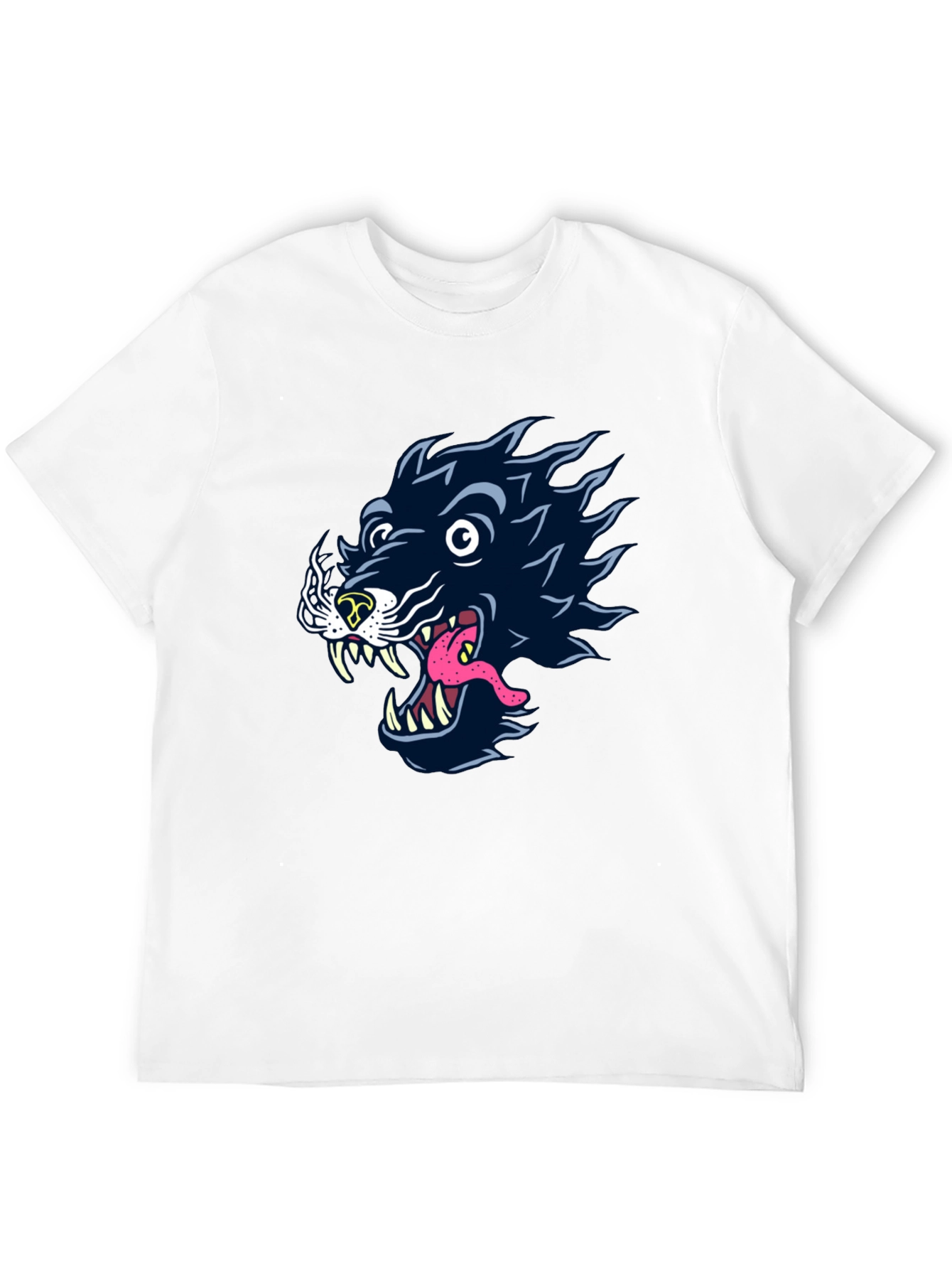 Black Wolf Graphic Tee - Black Cotton T-Shirt view 12