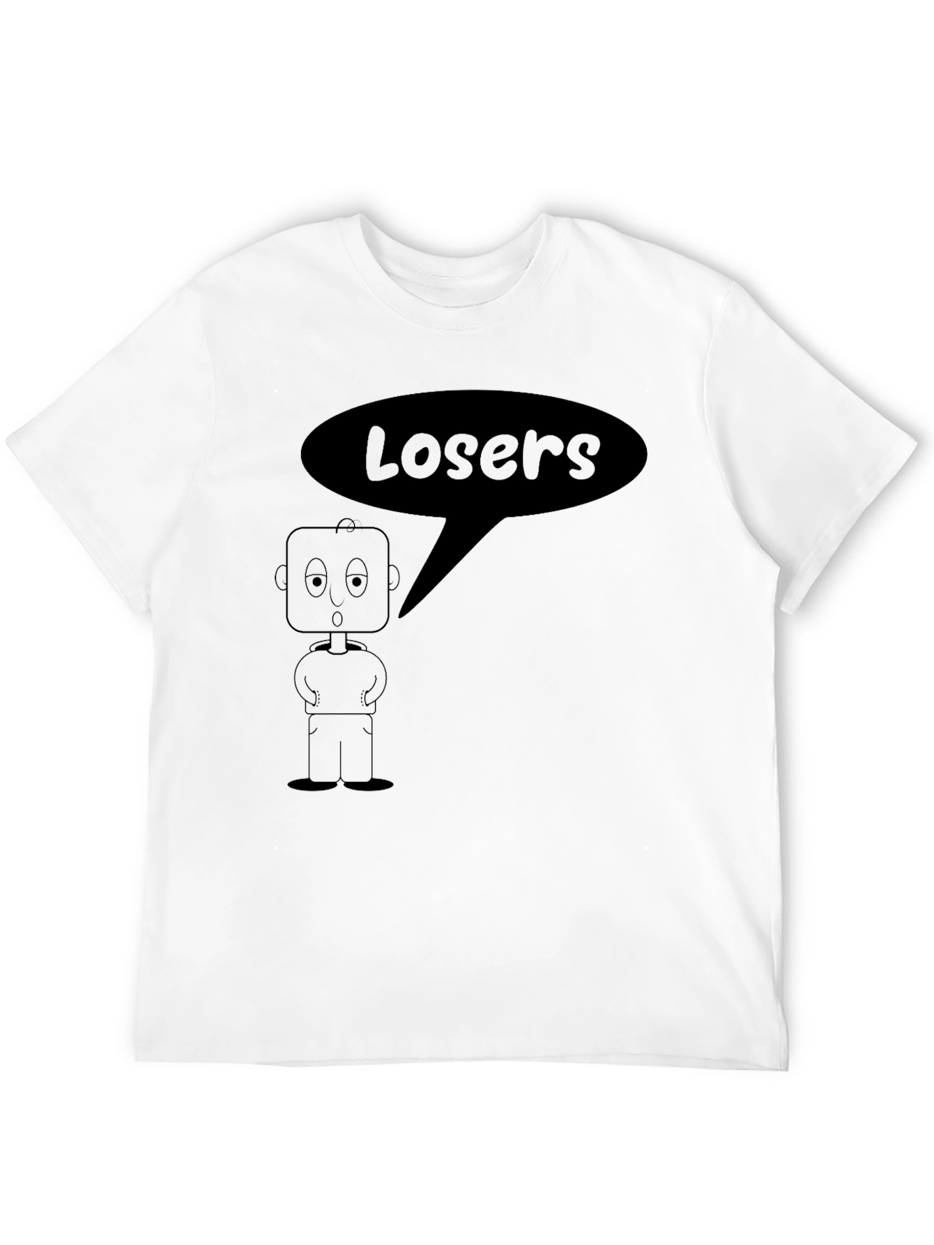 Black Losers Robot Graphic Tee - Mens Black T-Shirt view 12
