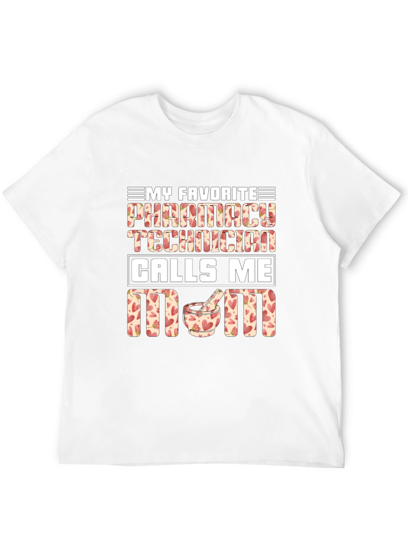 Black Pharmacy Technician Mom T-Shirt - Floral Design view 12