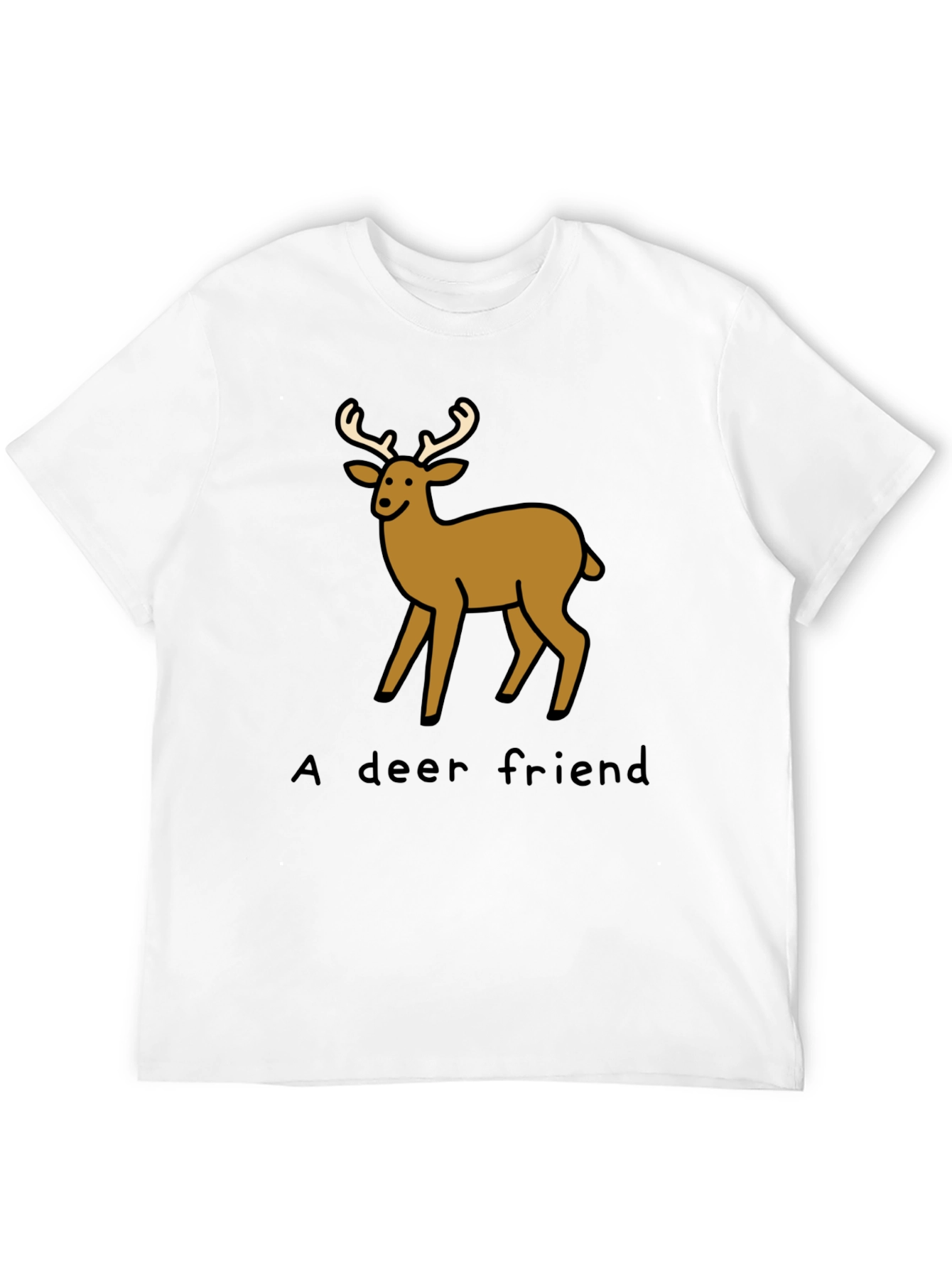 Black A Deer Friend Graphic Tee - Soft Black Cotton view 12