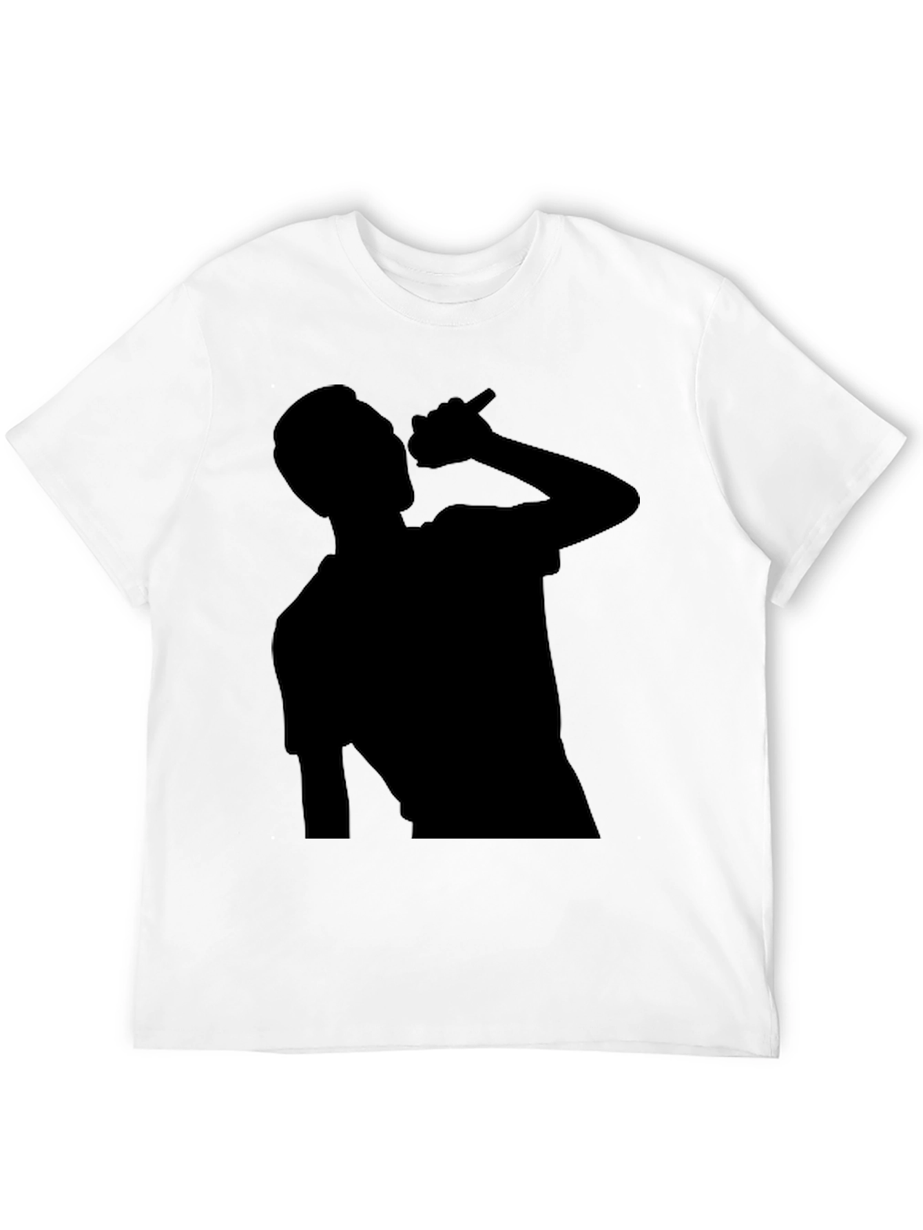 Black Silhouette Singer Graphic Tee - Black Cotton T-Shirt view 12