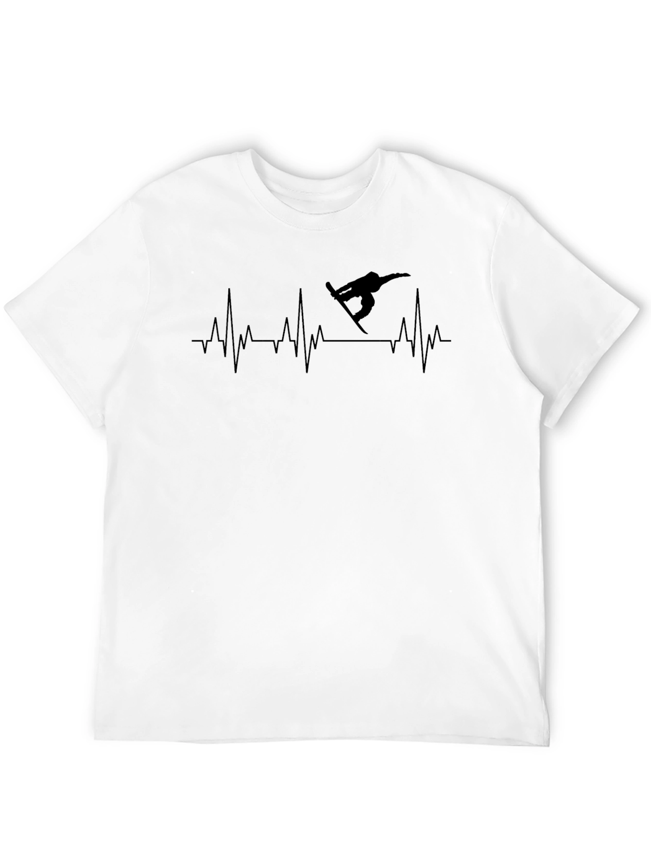 Black Snowboard Heartbeat Black T-Shirt view 12