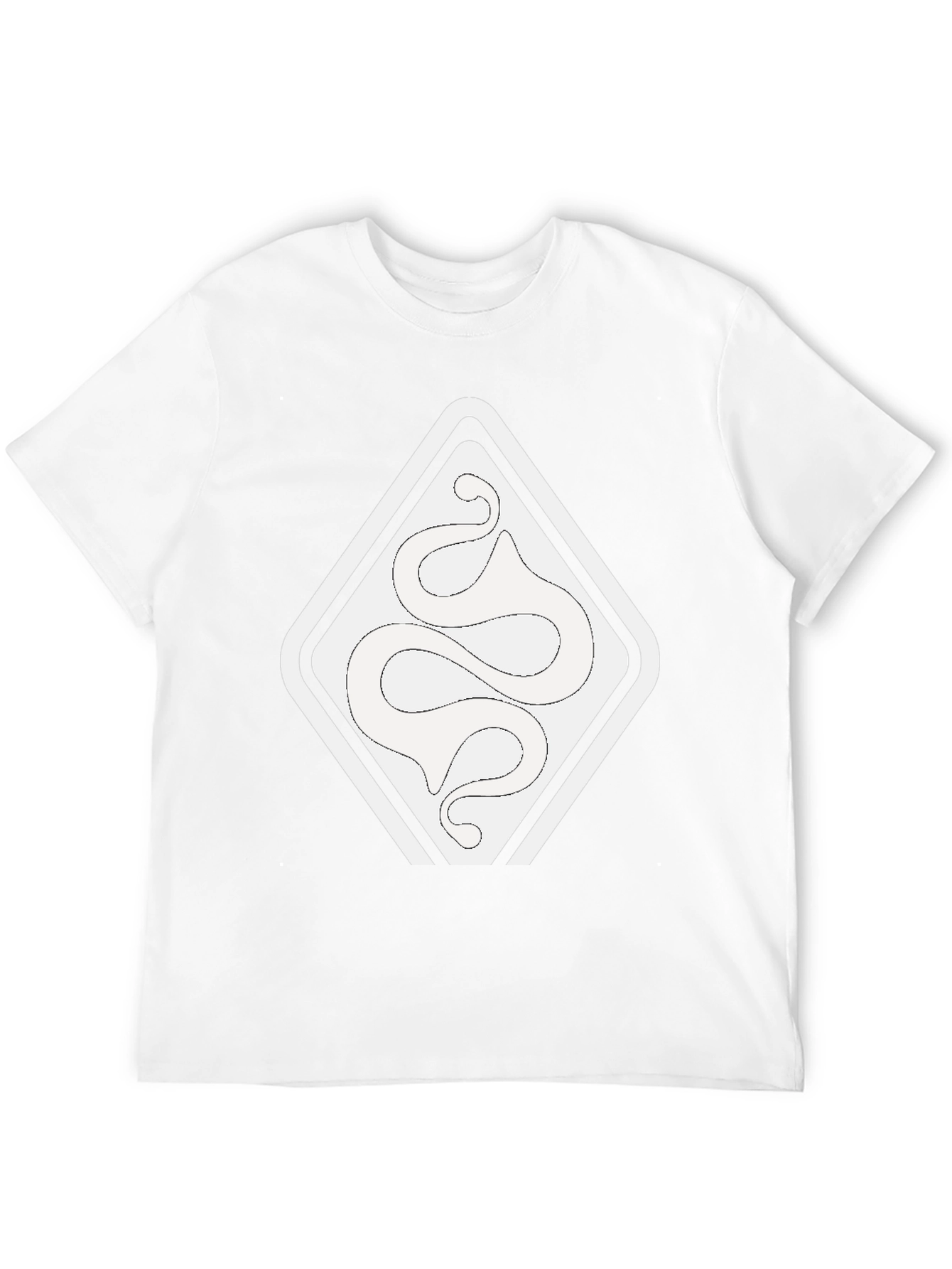 Black Modern Graphic Tee: Abstract Snake Design view 12