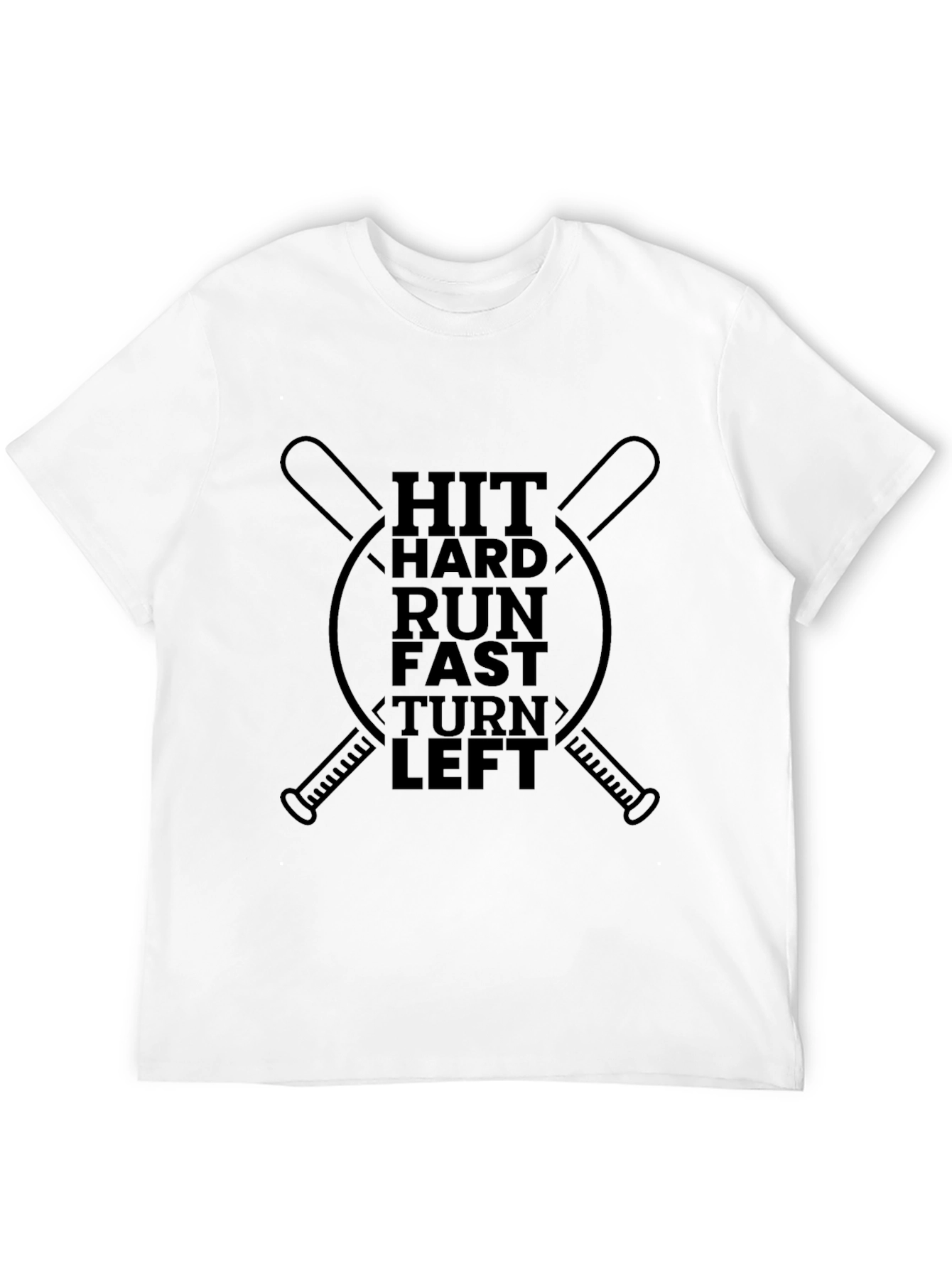 Black Baseball Hit Hard Run Fast T-Shirt view 12