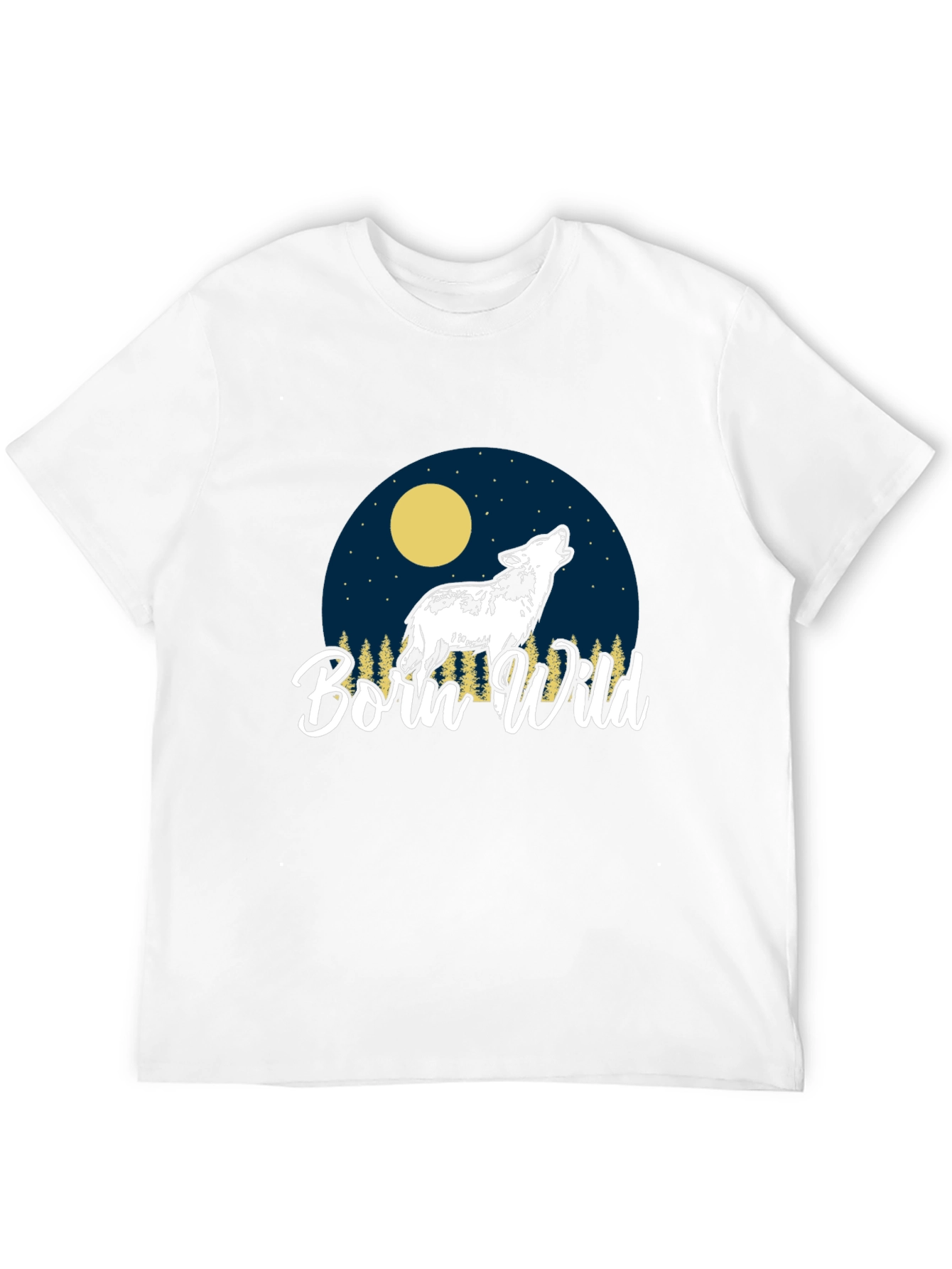 Black Born Wild Wolf Graphic T-Shirt - Black view 12