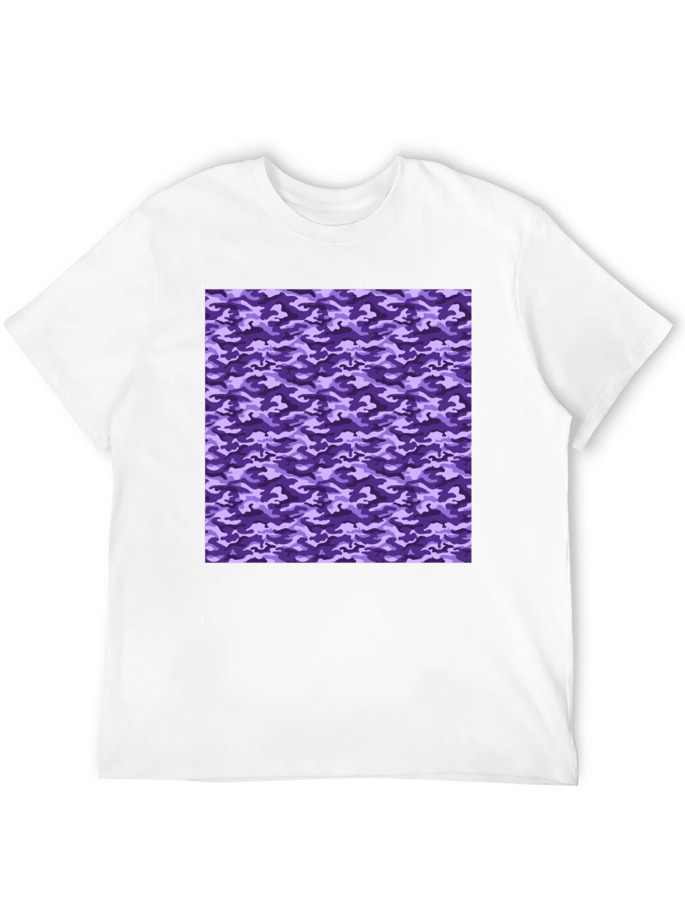 Black Purple Camo Print Black T-Shirt view 12