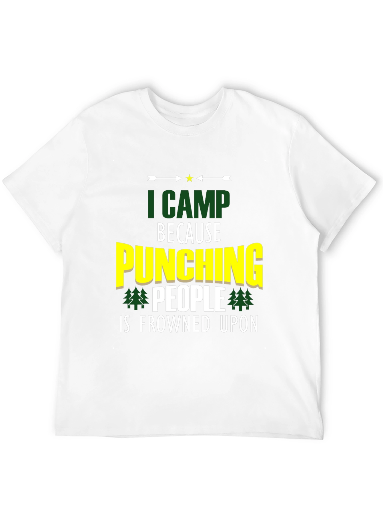 Black Funny Camping T-Shirt - "I Camp Because Punching People Is Frowned Upon" view 12