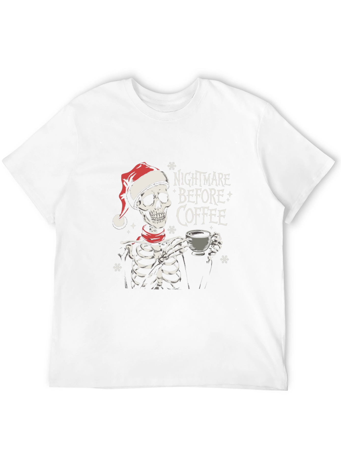 Black Nightmare Before Coffee Skeleton Holiday T-Shirt view 12