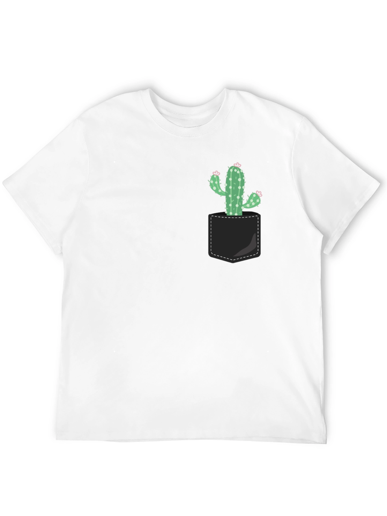 Black Cactus Pocket T-Shirt - Trendy Graphic Tee view 12