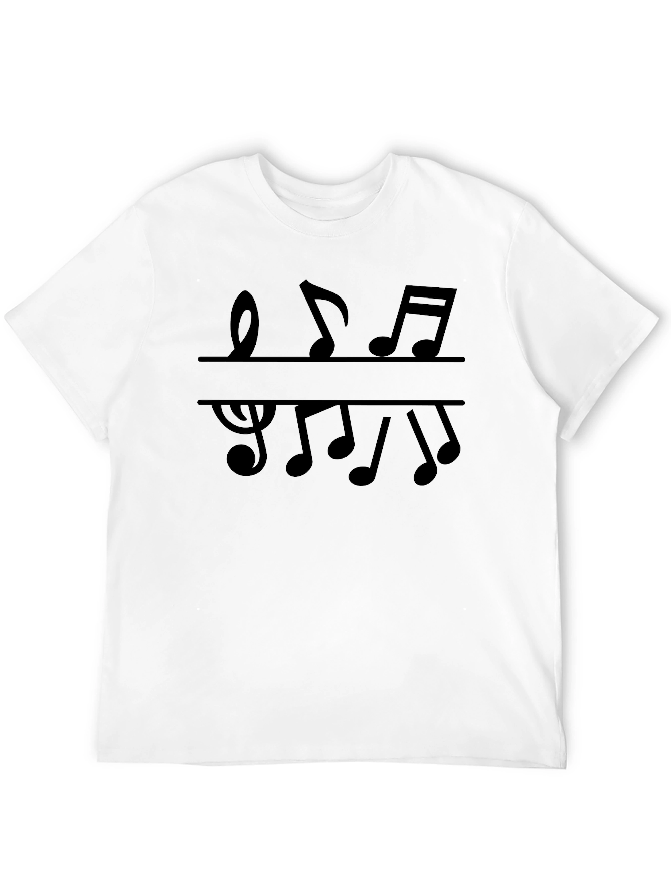 Black Musical Note T-Shirt - Black Cotton Tee for Music Lovers view 12