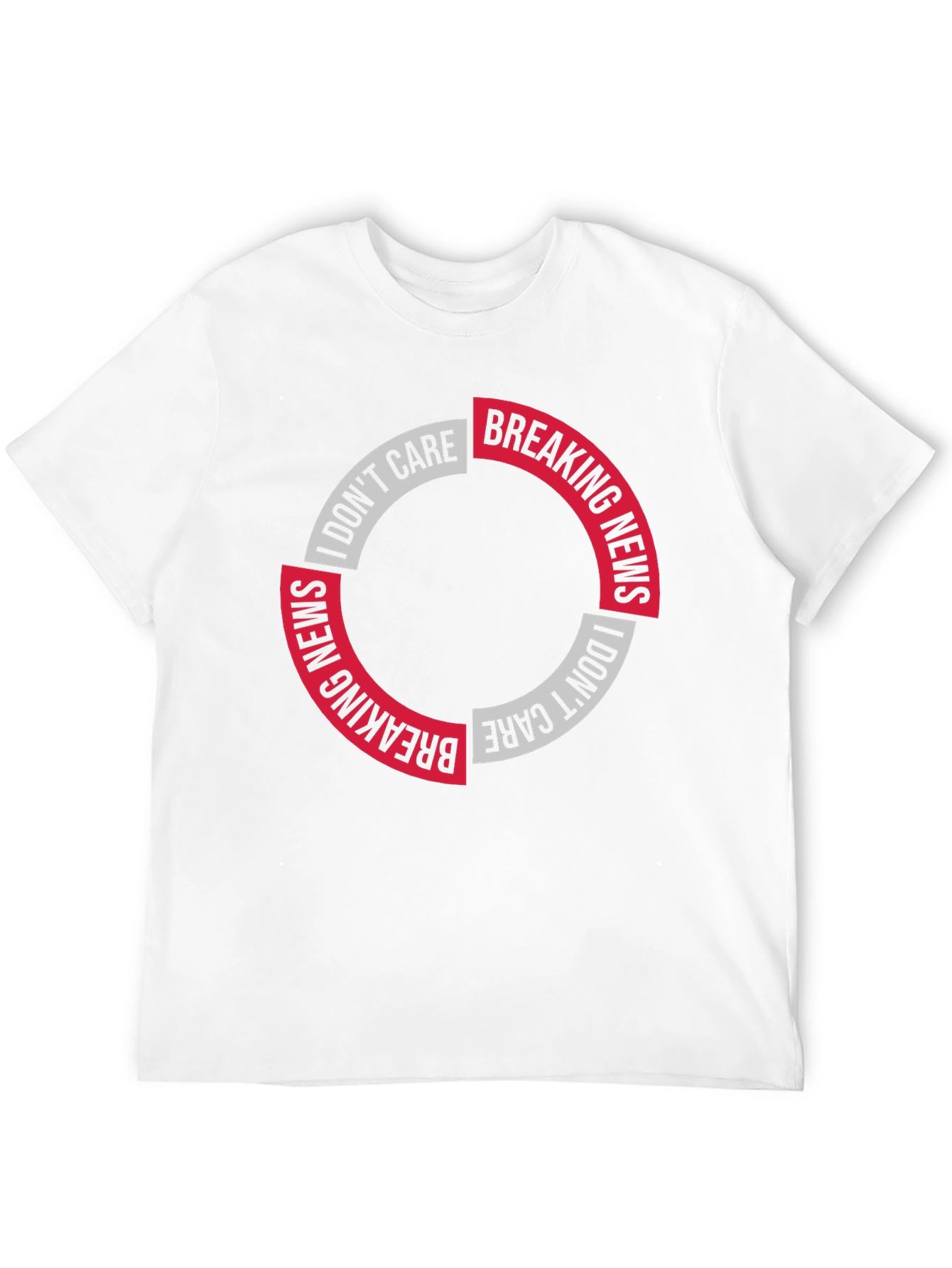 Black Breaking News I Don't Care Graphic Tee view 12