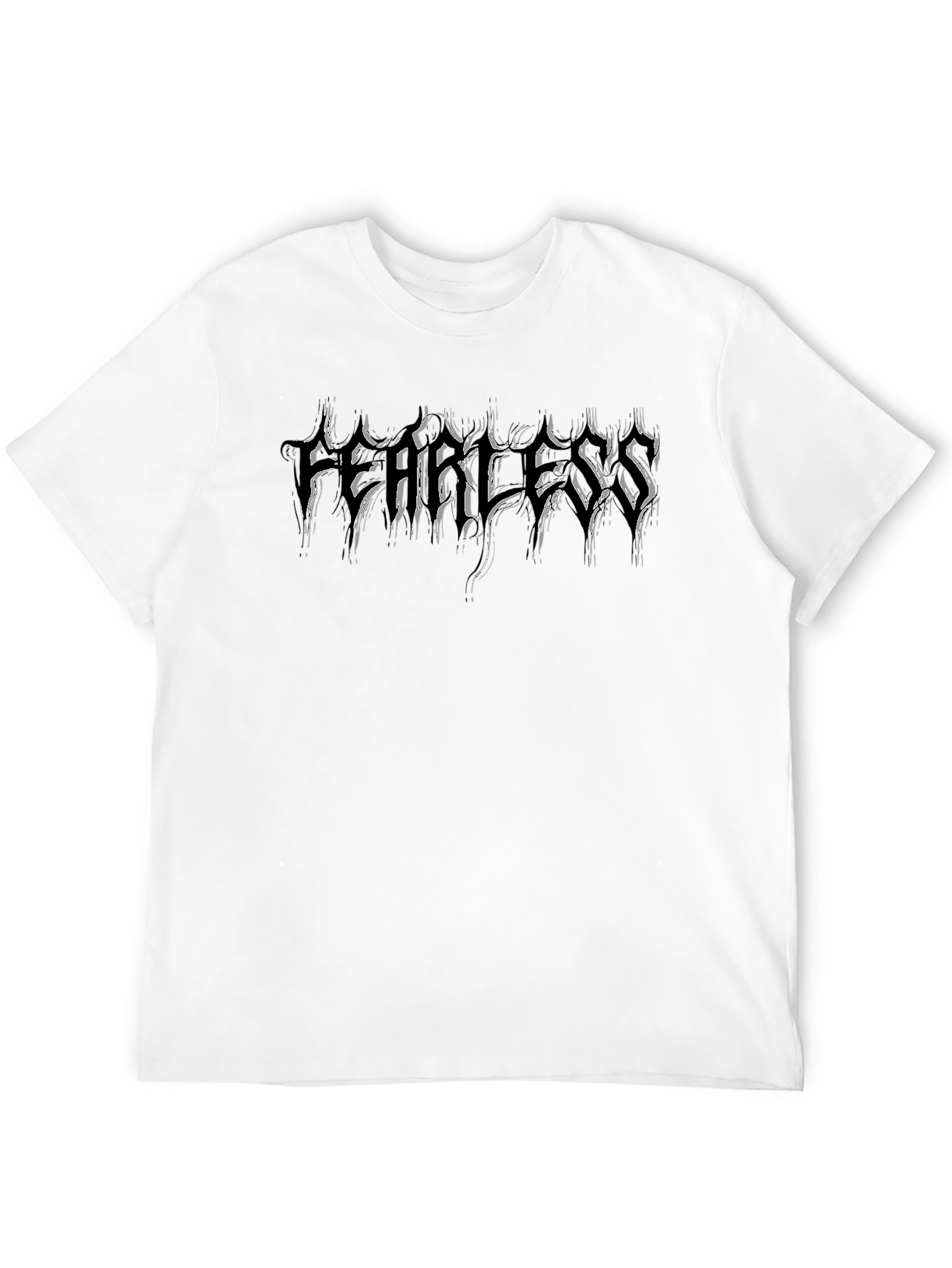 Black Fearless Graphic Print Black T-Shirt view 12