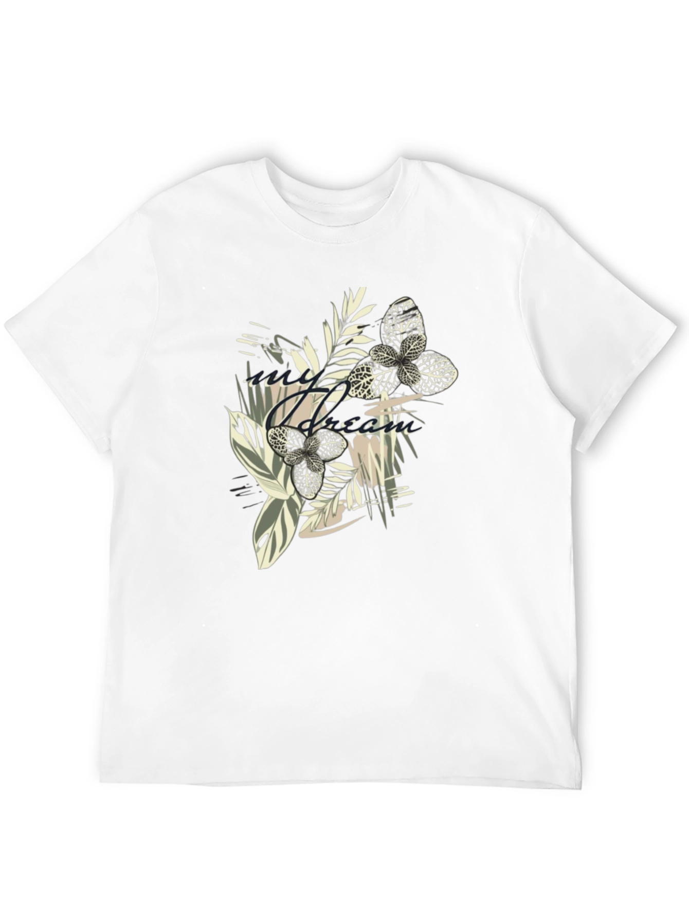 Black Botanical Print Black T-Shirt view 12