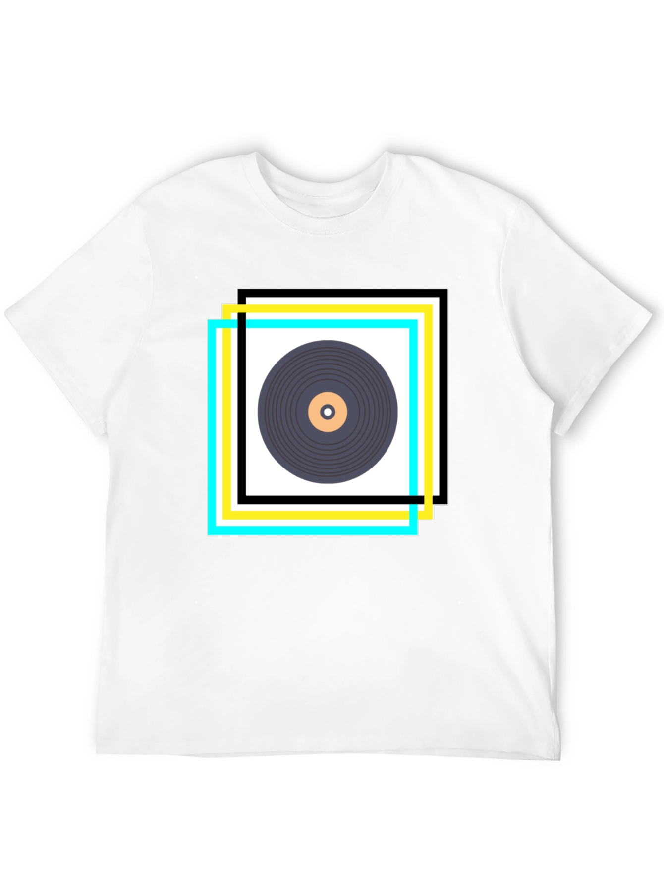 Black Retro Vinyl Record Graphic Tee view 12
