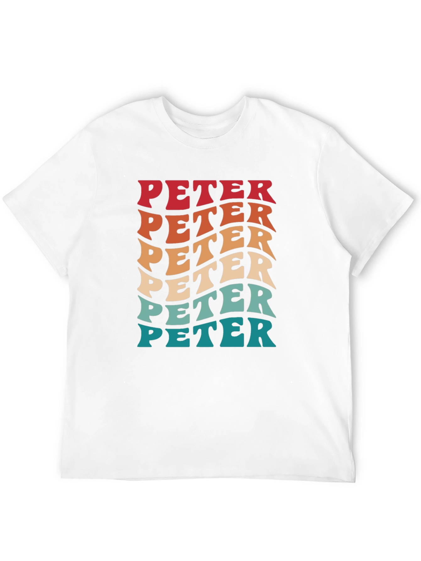 Black Retro 'PETER' Graphic Tee - Cool Personalized T-Shirt view 12